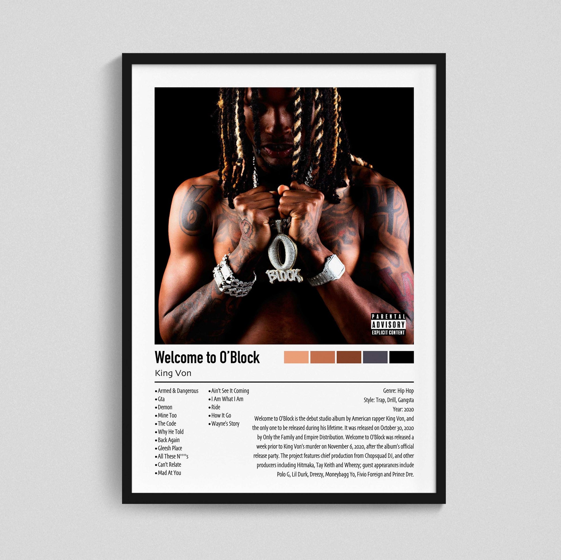King Von | Welcome to O'Block | Custom Album Cover Poster Print