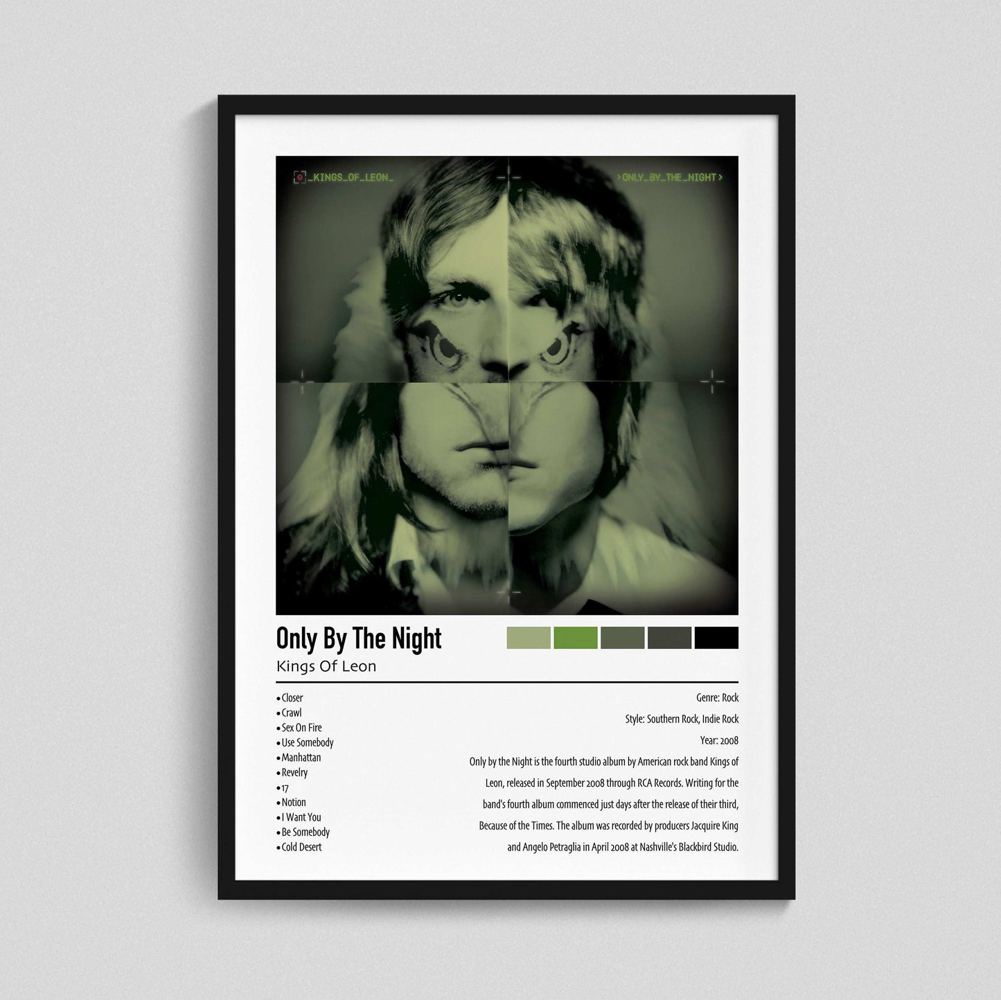 Kings Of Leon | Only By The Night | Custom Album Cover Poster Print