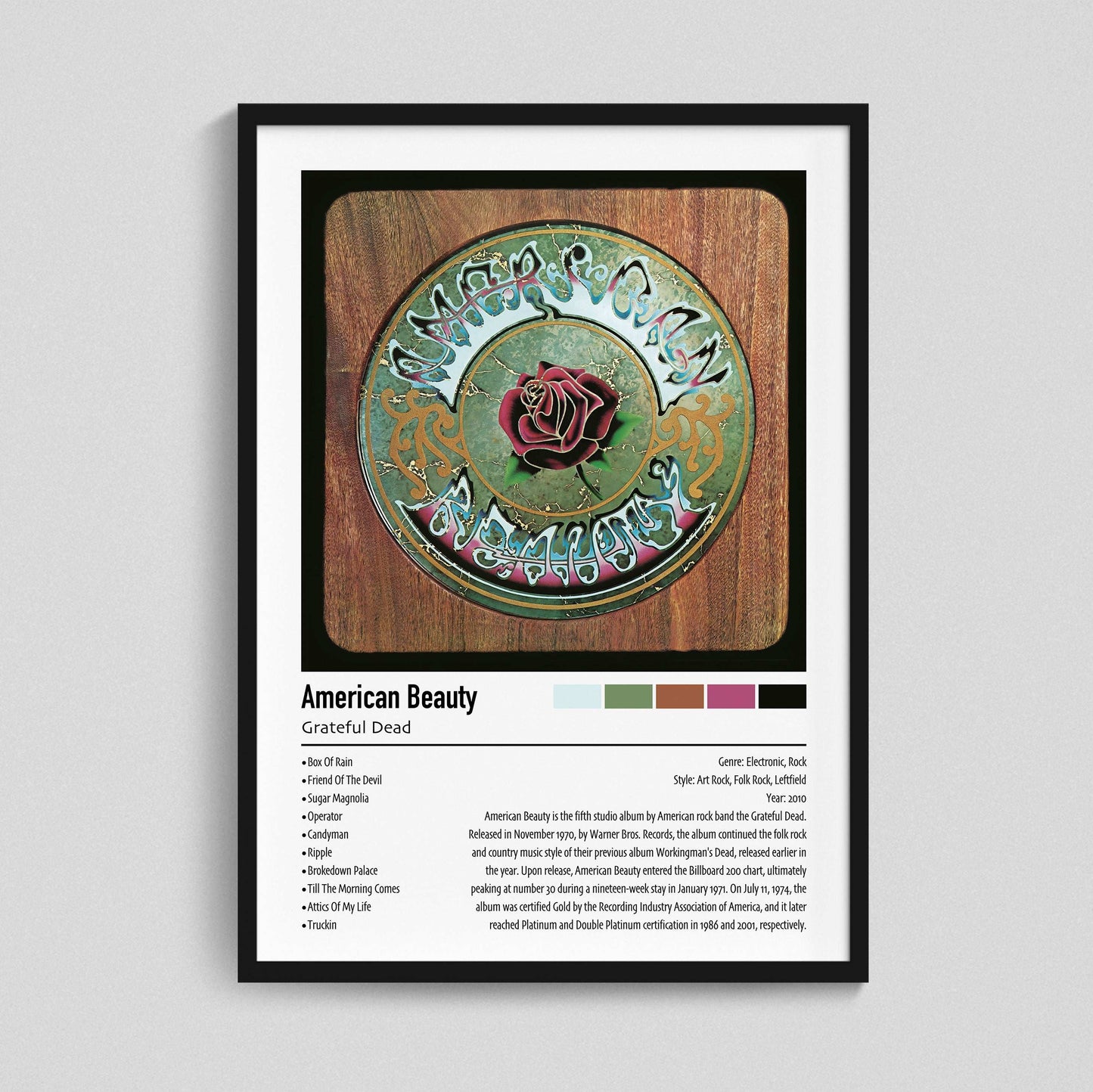 Grateful Dead | American Beauty | Custom Album Cover Poster Print