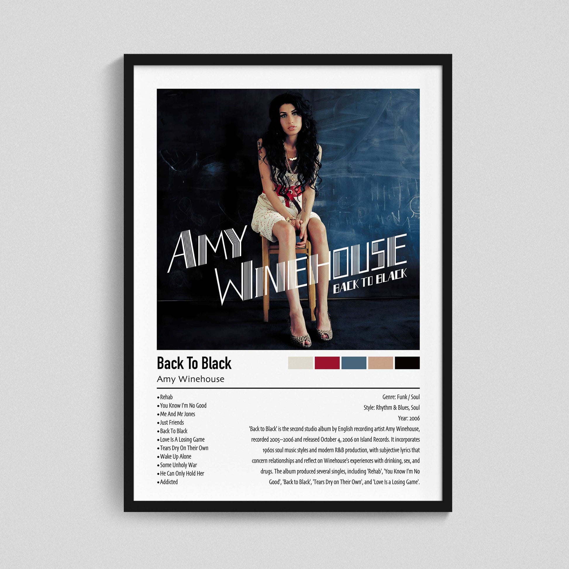 Amy Winehouse | Back To Black | Custom Album Cover Poster Print