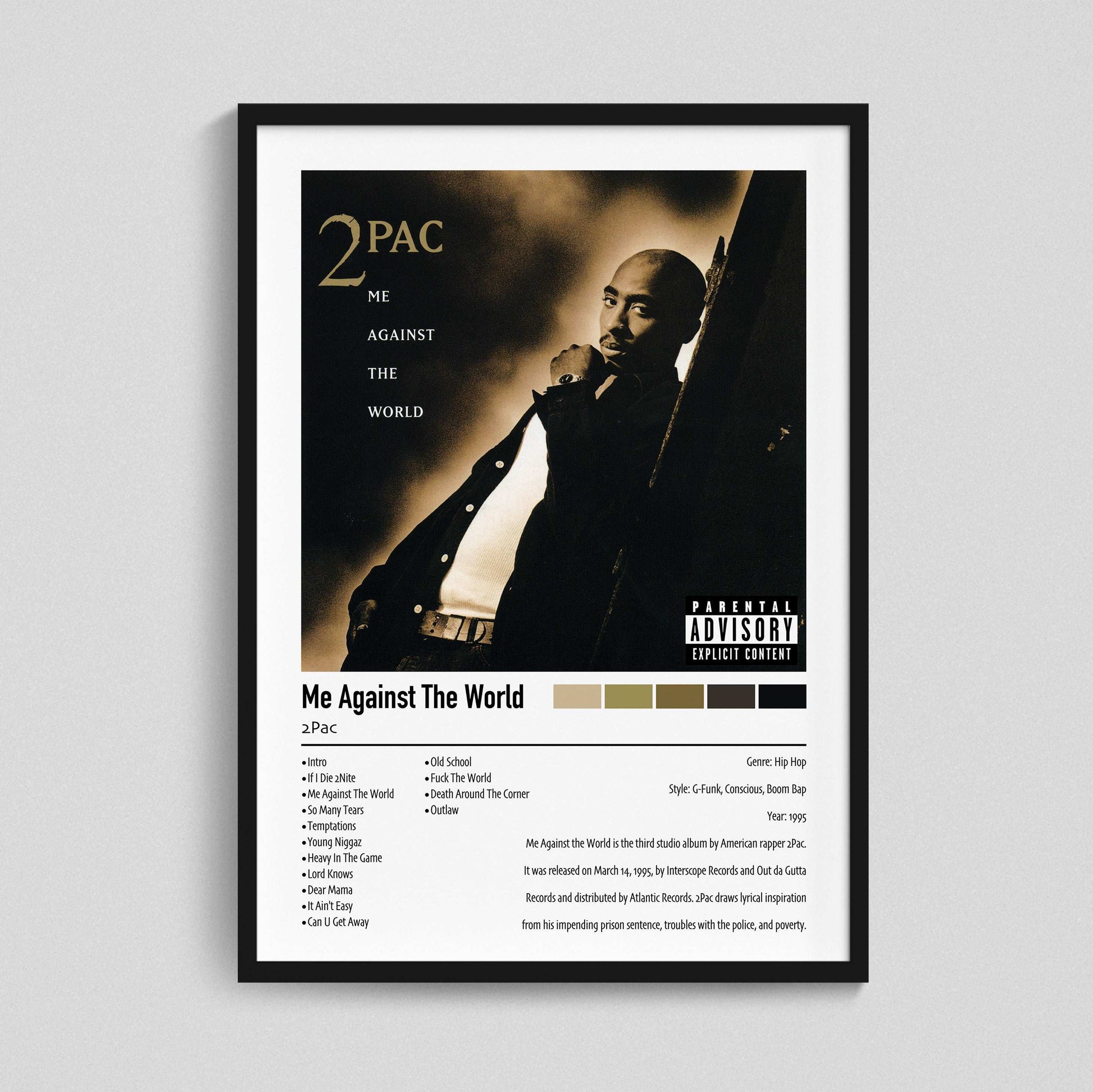 2pac | Me Against The World | Custom Album Cover Poster Print