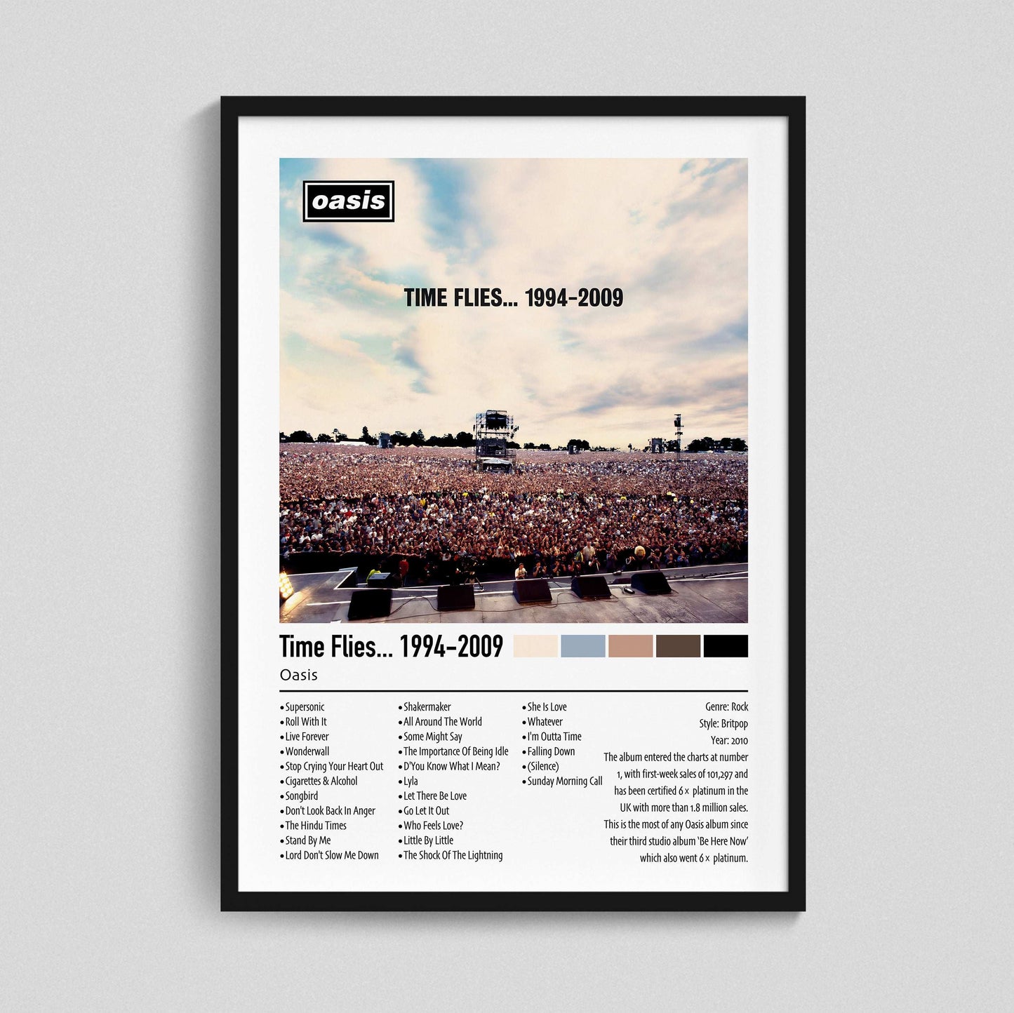 Oasis | Time Flies... 1994-2009 | Custom Album Cover Poster Print