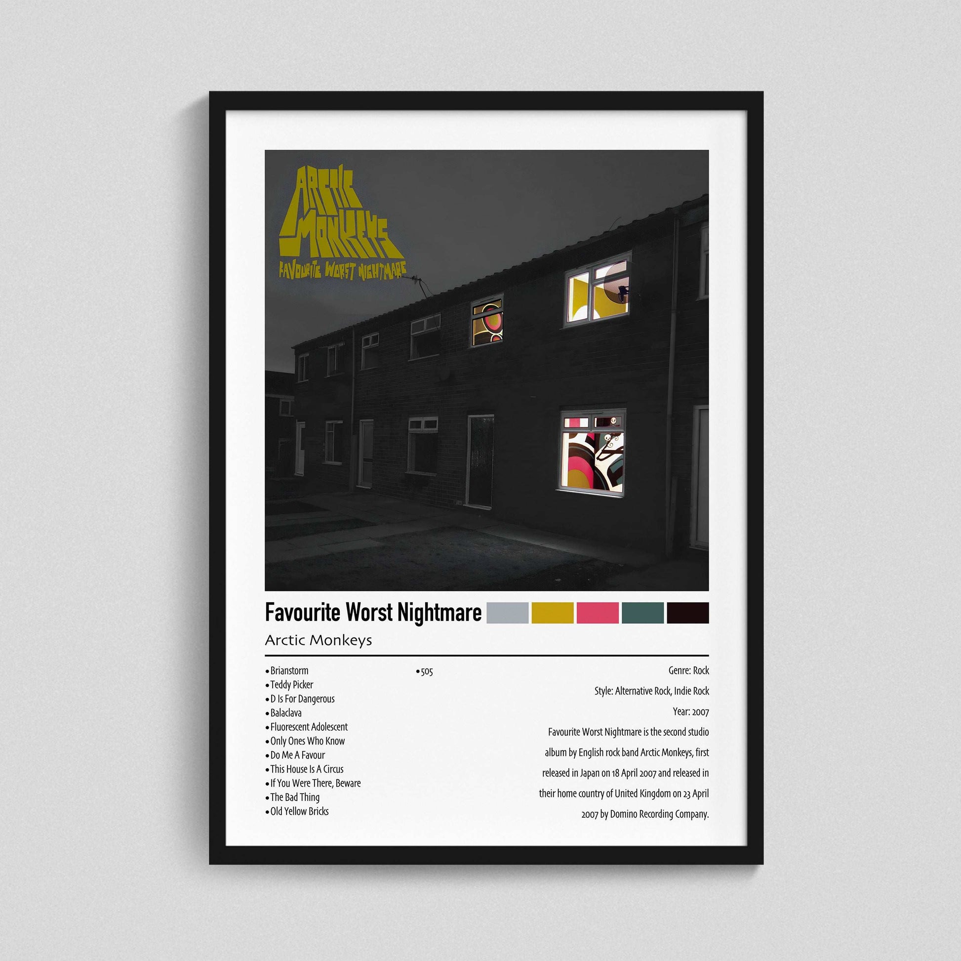 Arctic Monkeys | Favourite Worst Nightmare | Custom Album Cover Poster Print