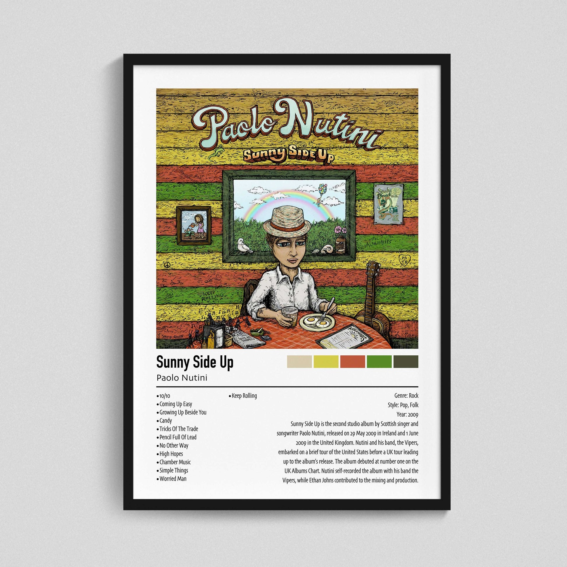 Paolo Nutini | Sunny Side Up | Custom Album Cover Poster Print