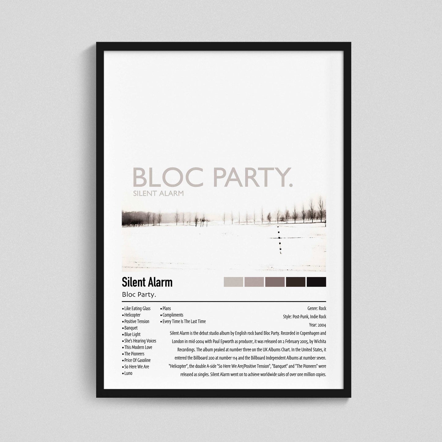Bloc Party. | Silent Alarm | Custom Album Cover Poster Print