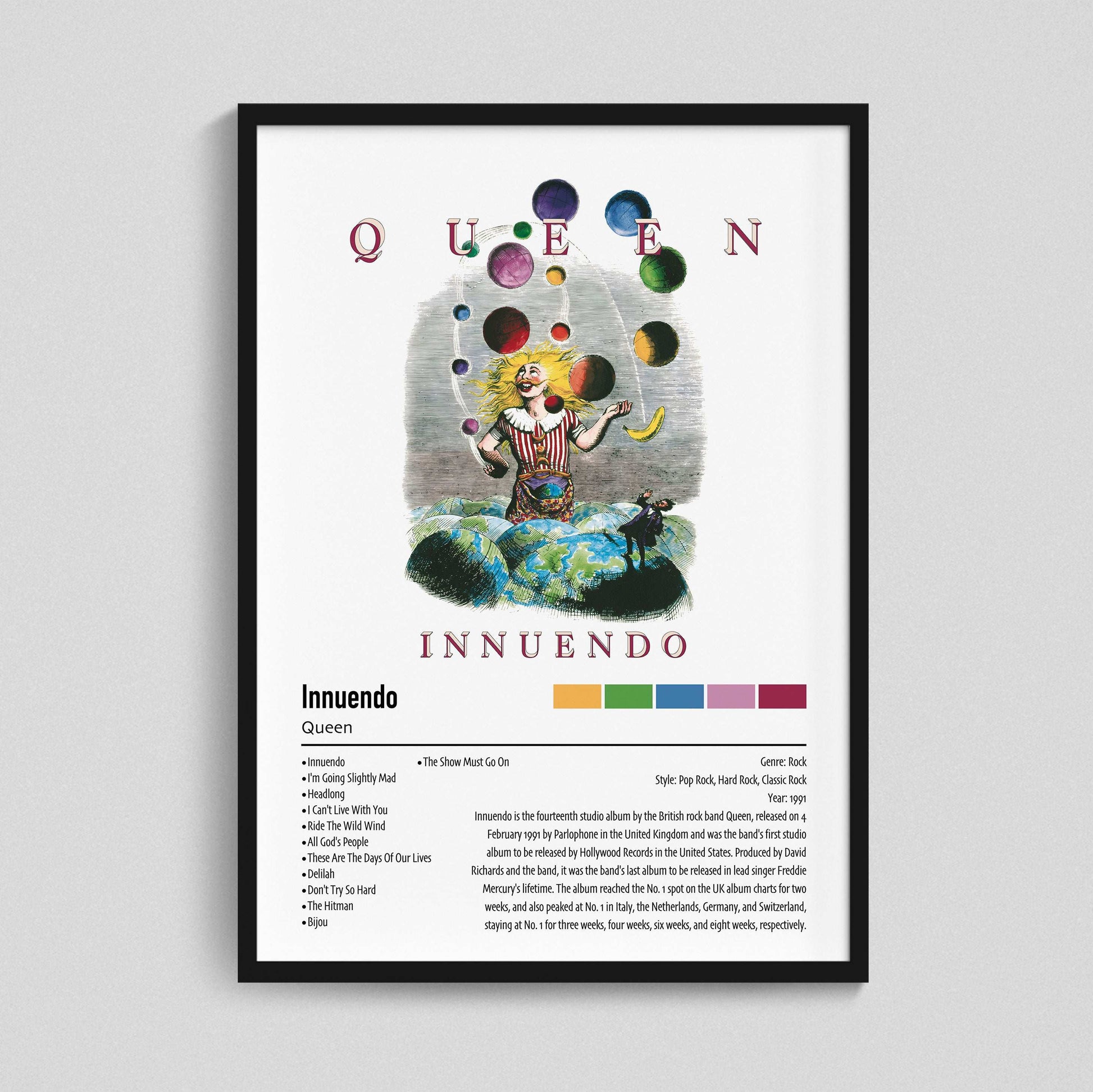 Queen |  Innuendo | Custom Album Cover Poster Print