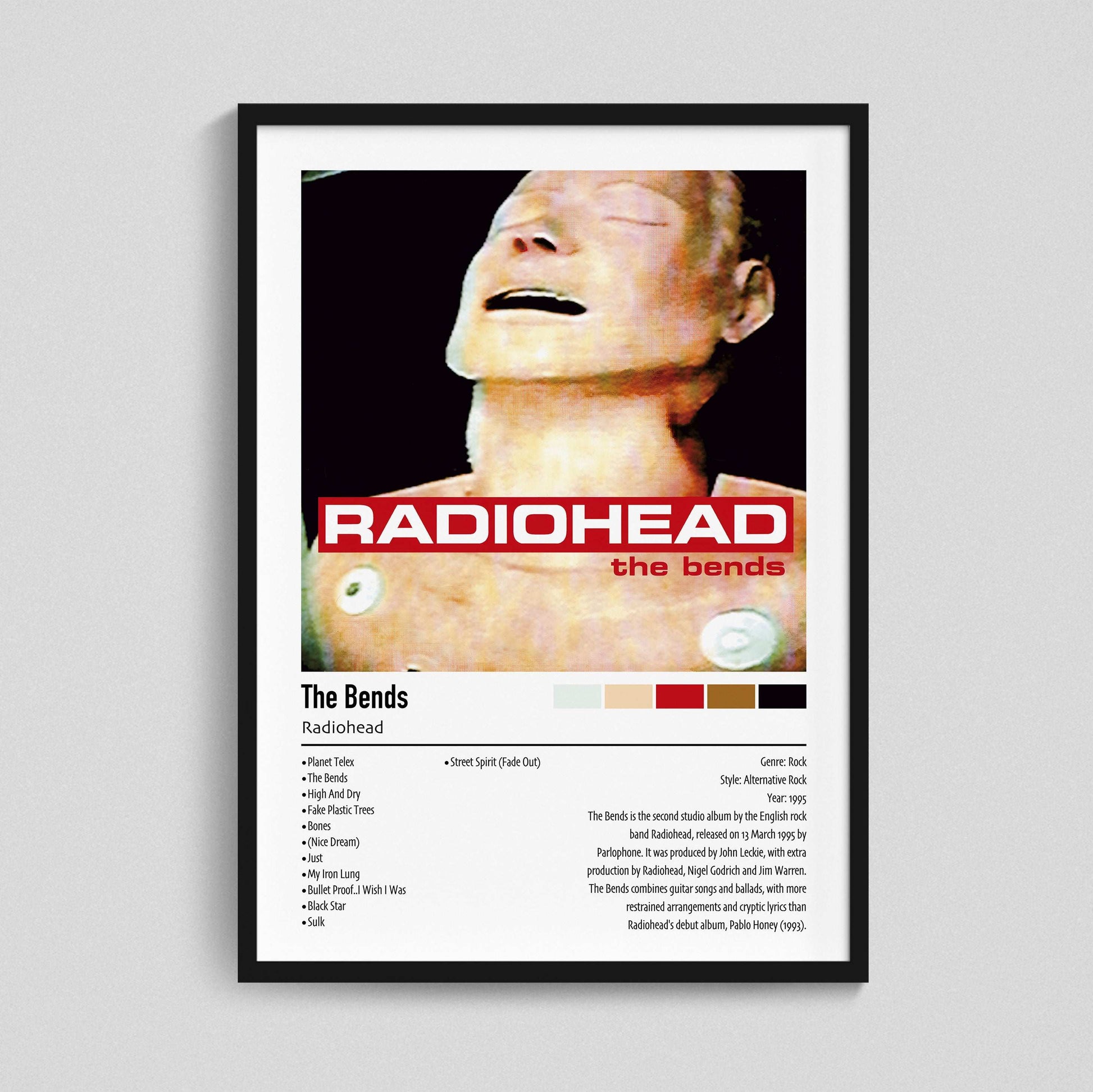 Radiohead | The Bends | Custom Album Cover Poster Print