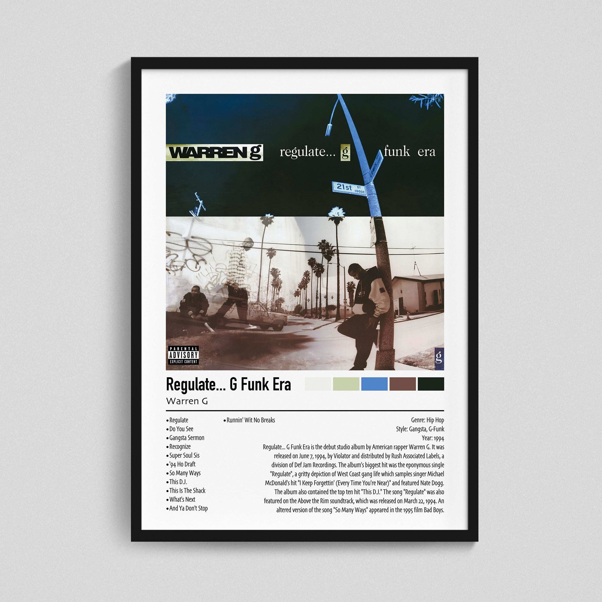 Warren G | Regulate... G Funk Era | Custom Album Cover Poster Print