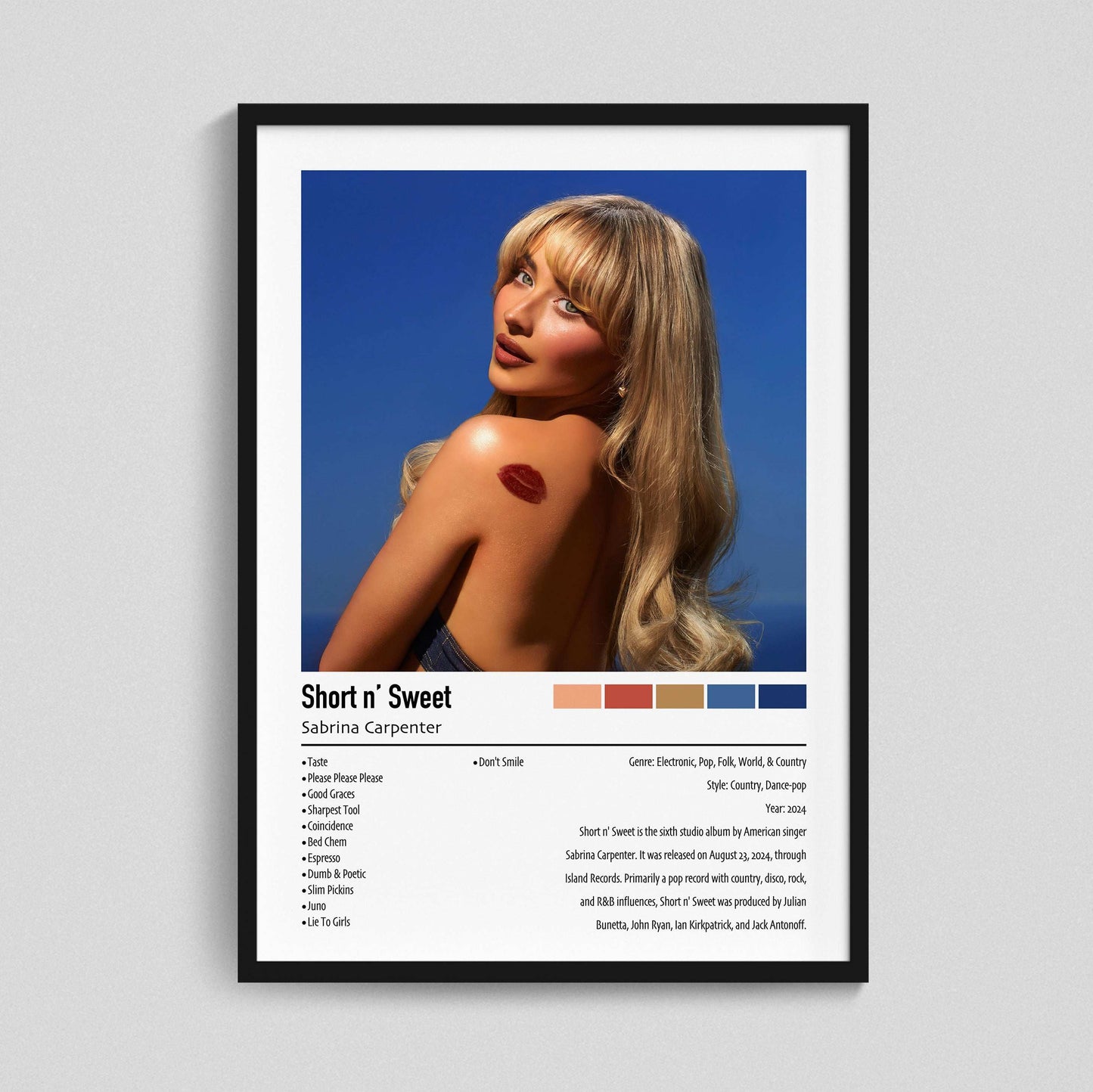Sabrina Carpenter | Short n' Sweet | Custom Album Cover Poster Print