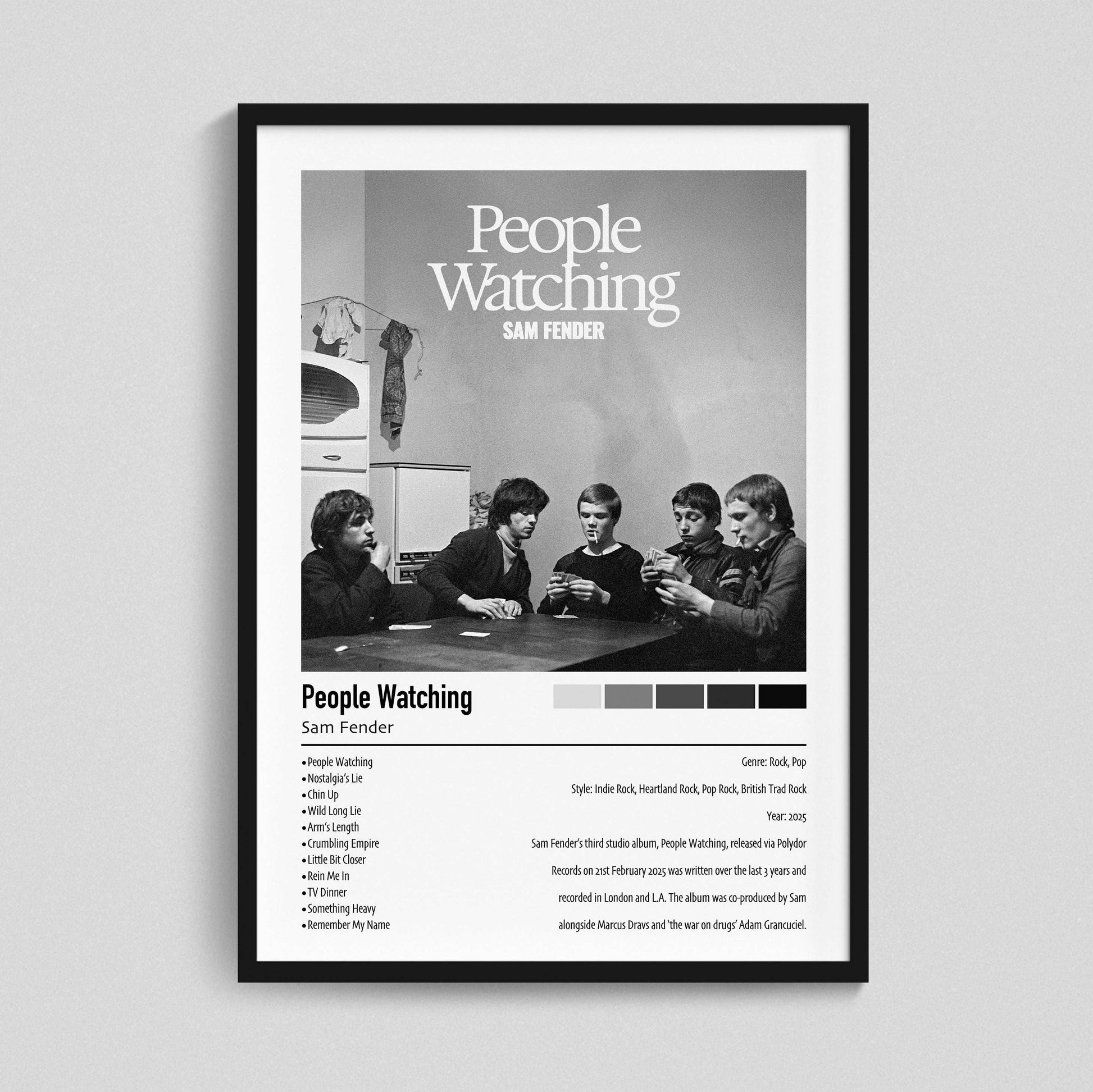 Sam Fender | People Watching | Custom Album Cover Poster Print