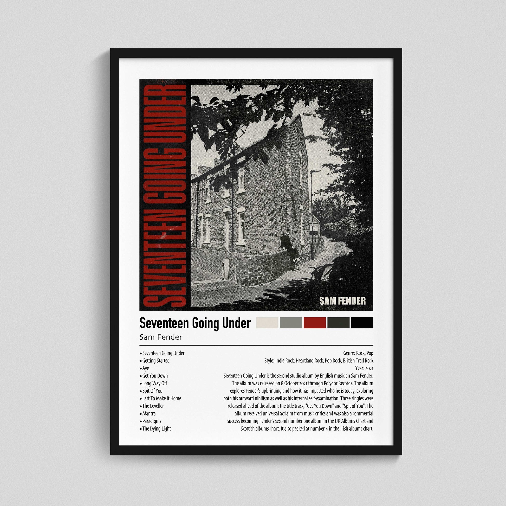 Sam Fender | Seventeen Going Under | Custom Album Cover Poster Print