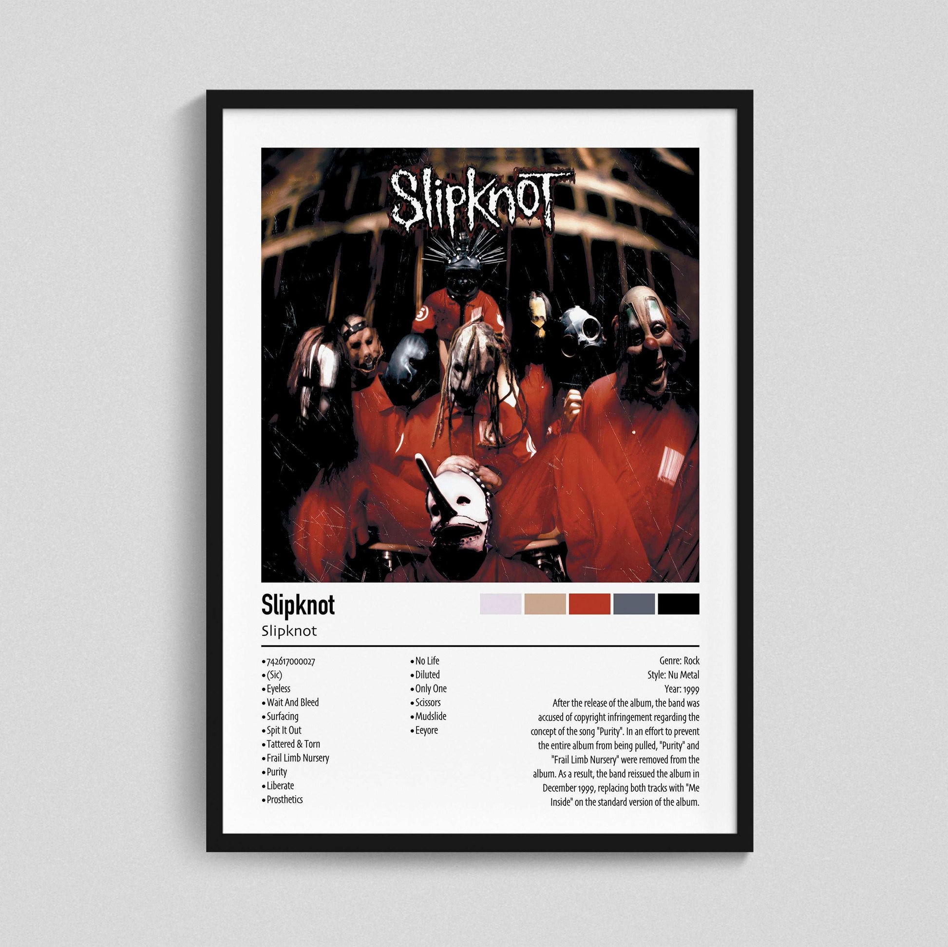 Slipknot | Slipknot | Custom Album Cover Poster Print