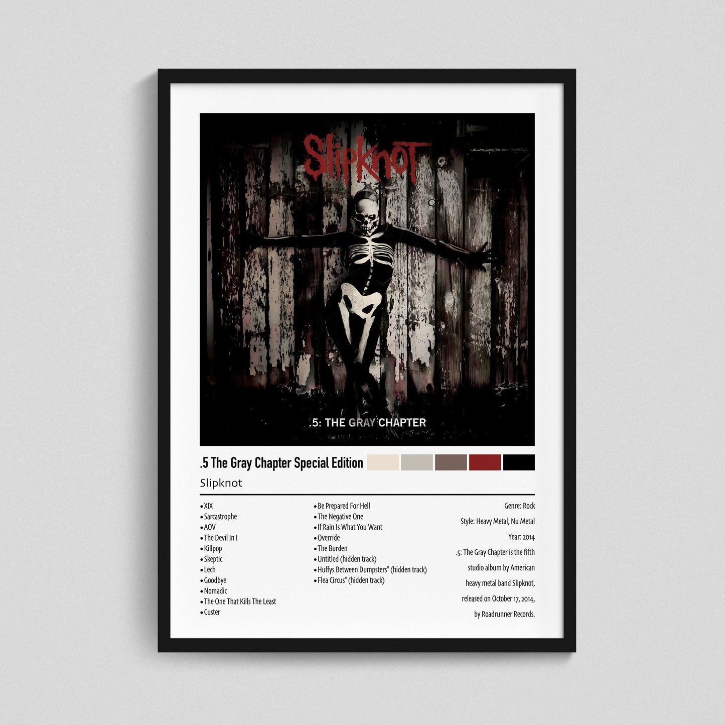 Slipknot | .5 The Gray Chapter Special Edition | Custom Album Cover Poster Print