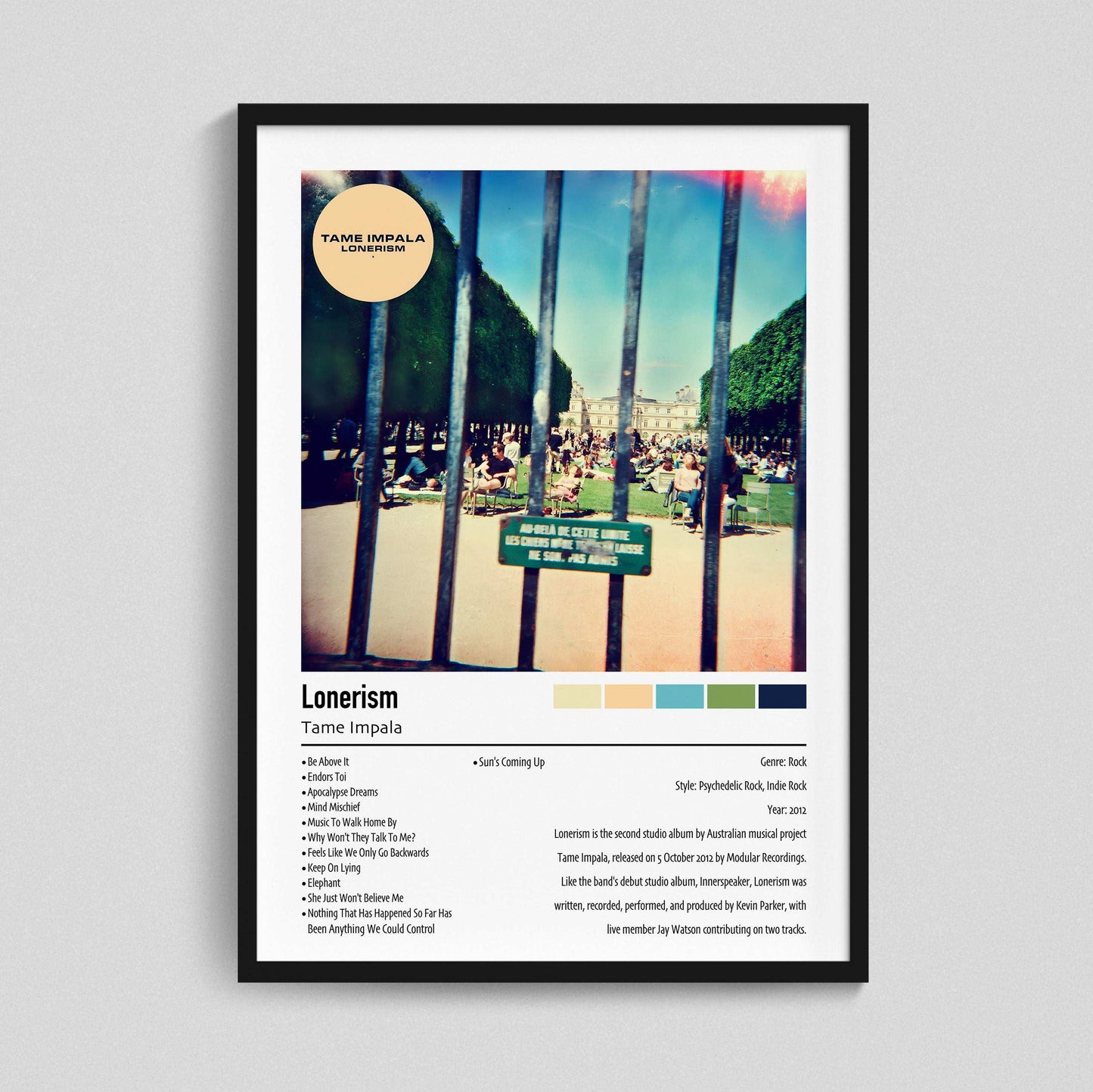 Tame Impala | Lonerism | Custom Album Cover Poster Print