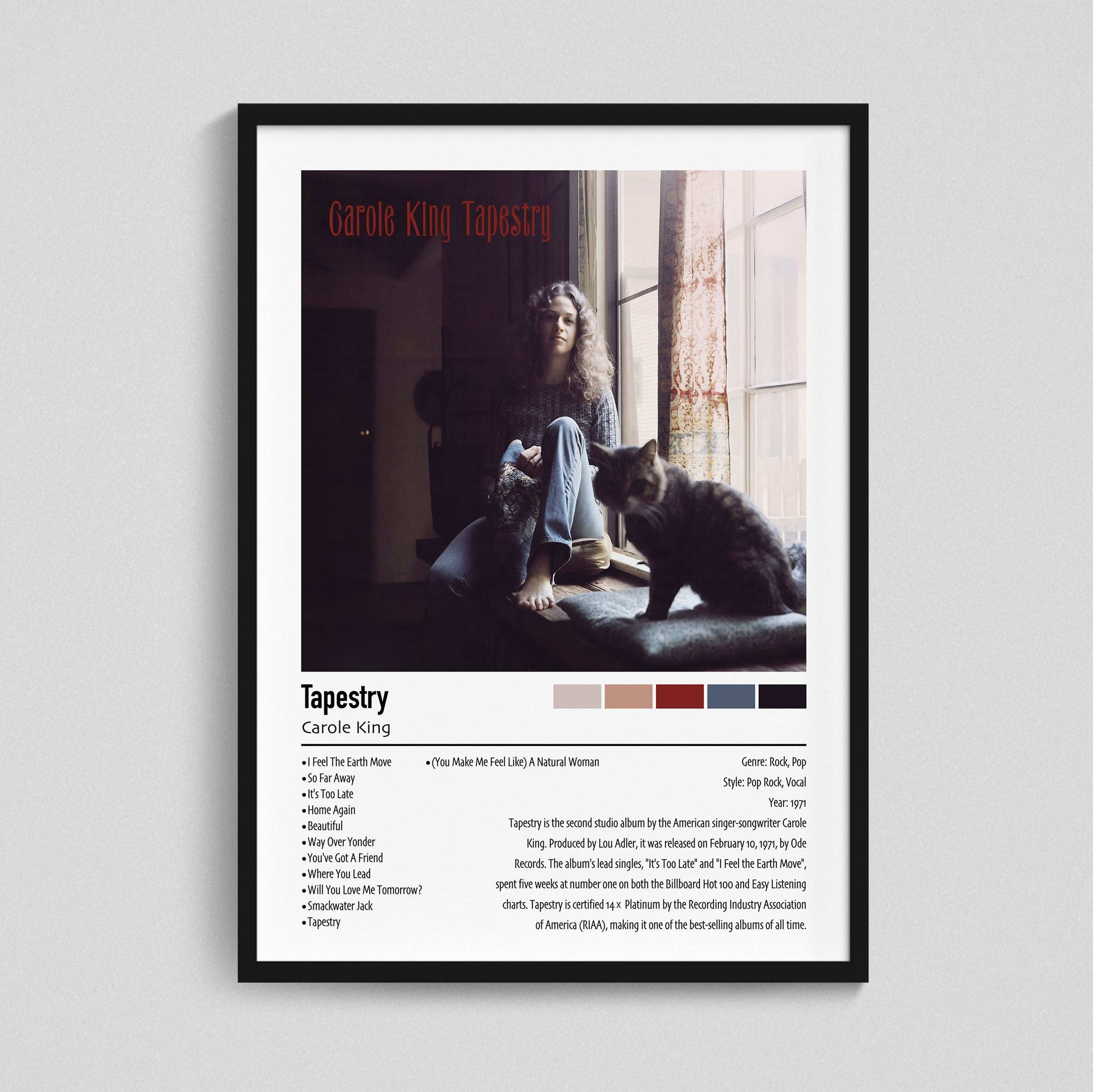 Carole King | Tapestry | Custom Album Cover Poster Print