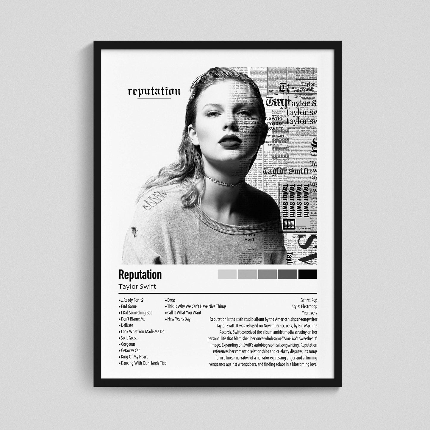 Taylor Swift | Reputation | Custom Album Cover Poster Print
