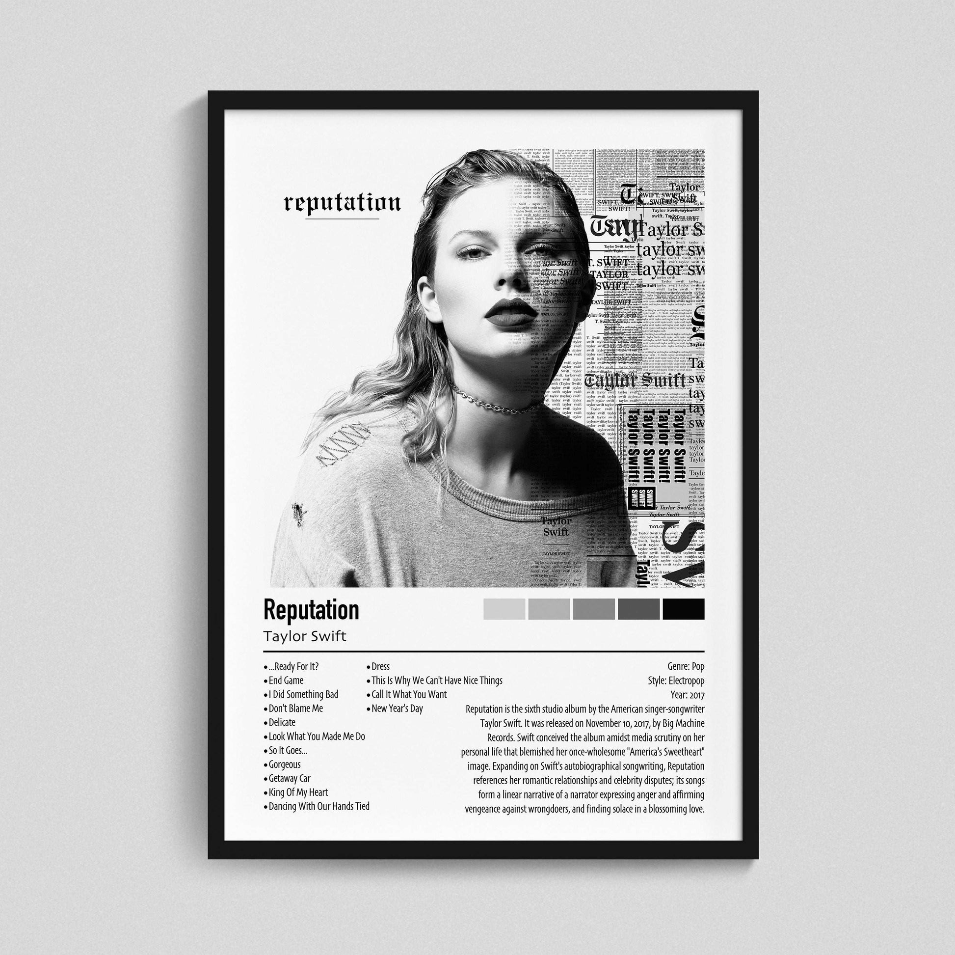 Taylor Swift | Reputation | Custom Album Cover Poster Print