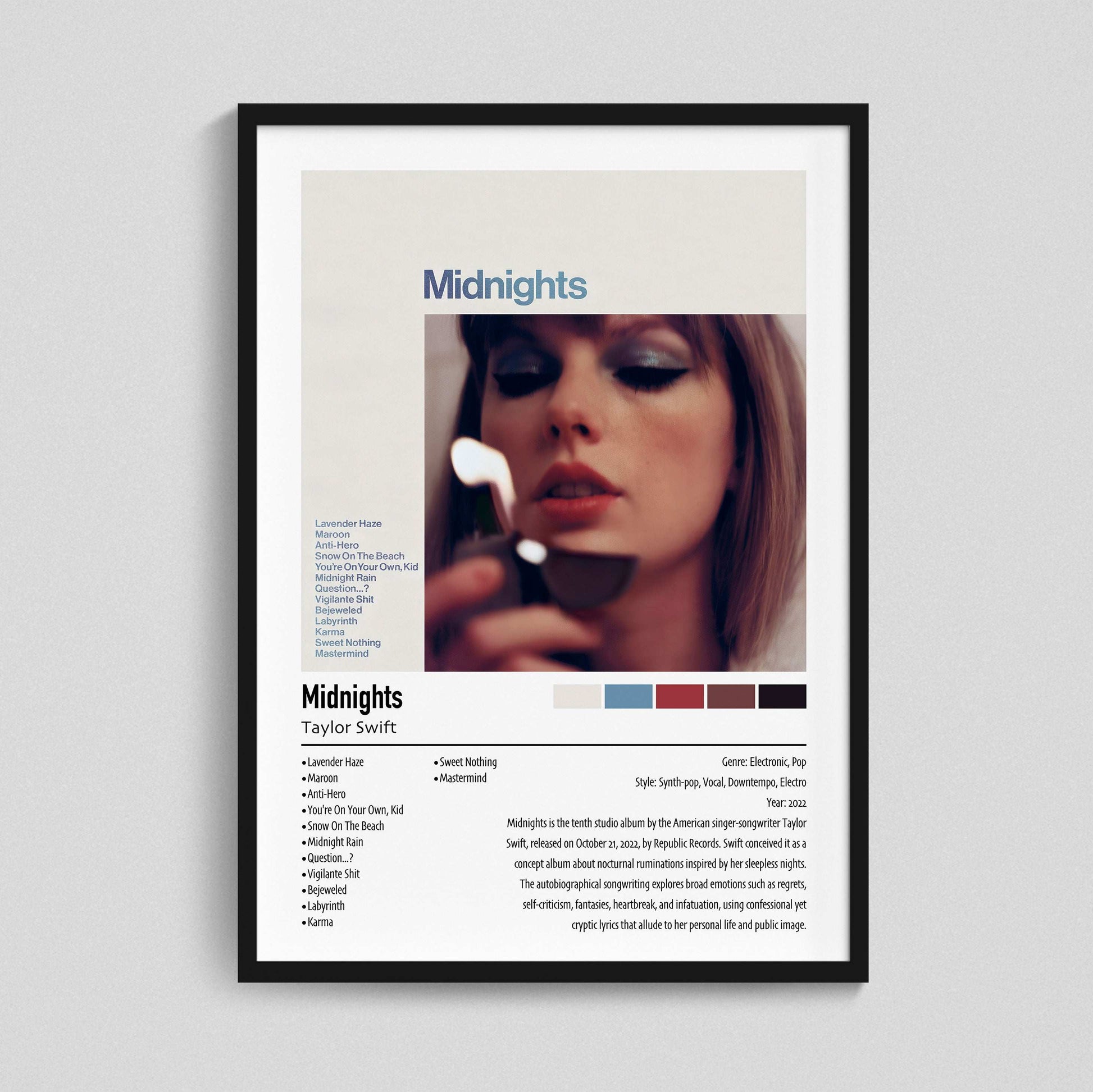 Taylor Swift | Midnights | Custom Album Cover Poster Print