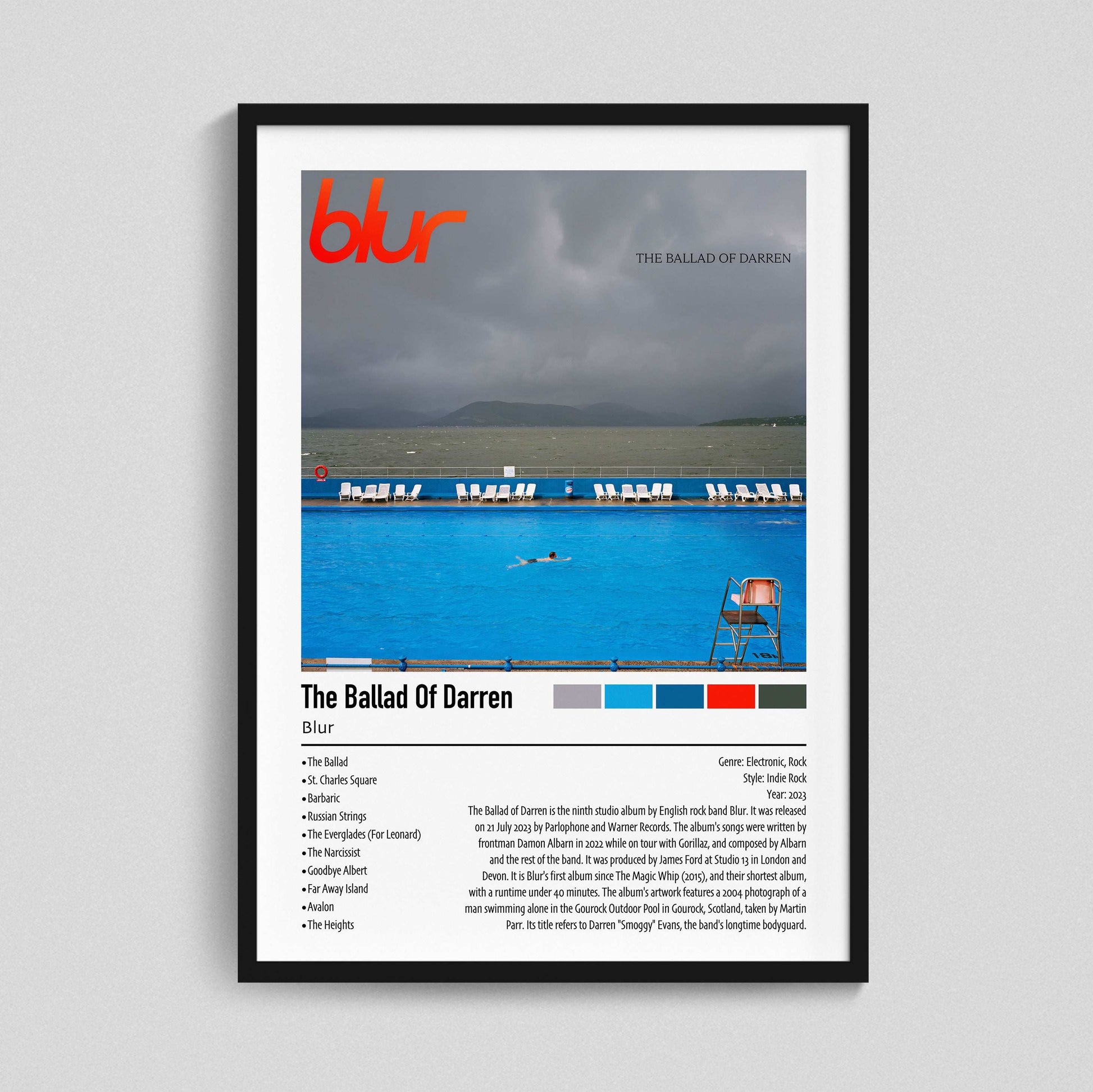 Blur | The Ballad Of Darren| Custom Album Cover Poster Print