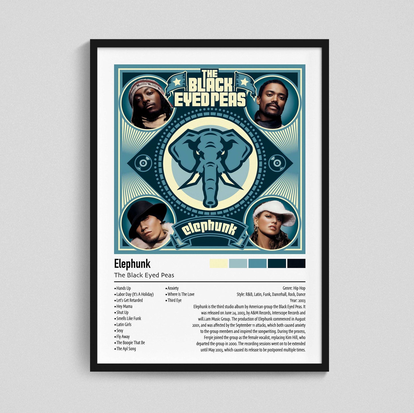 The Black Eyed Peas | Elephunk | Custom Album Cover Poster Print