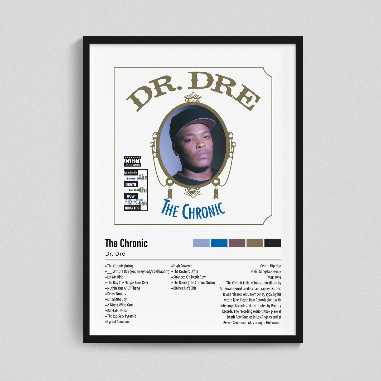 Dr. Dre | The Chronic | Custom Album Cover Poster Print