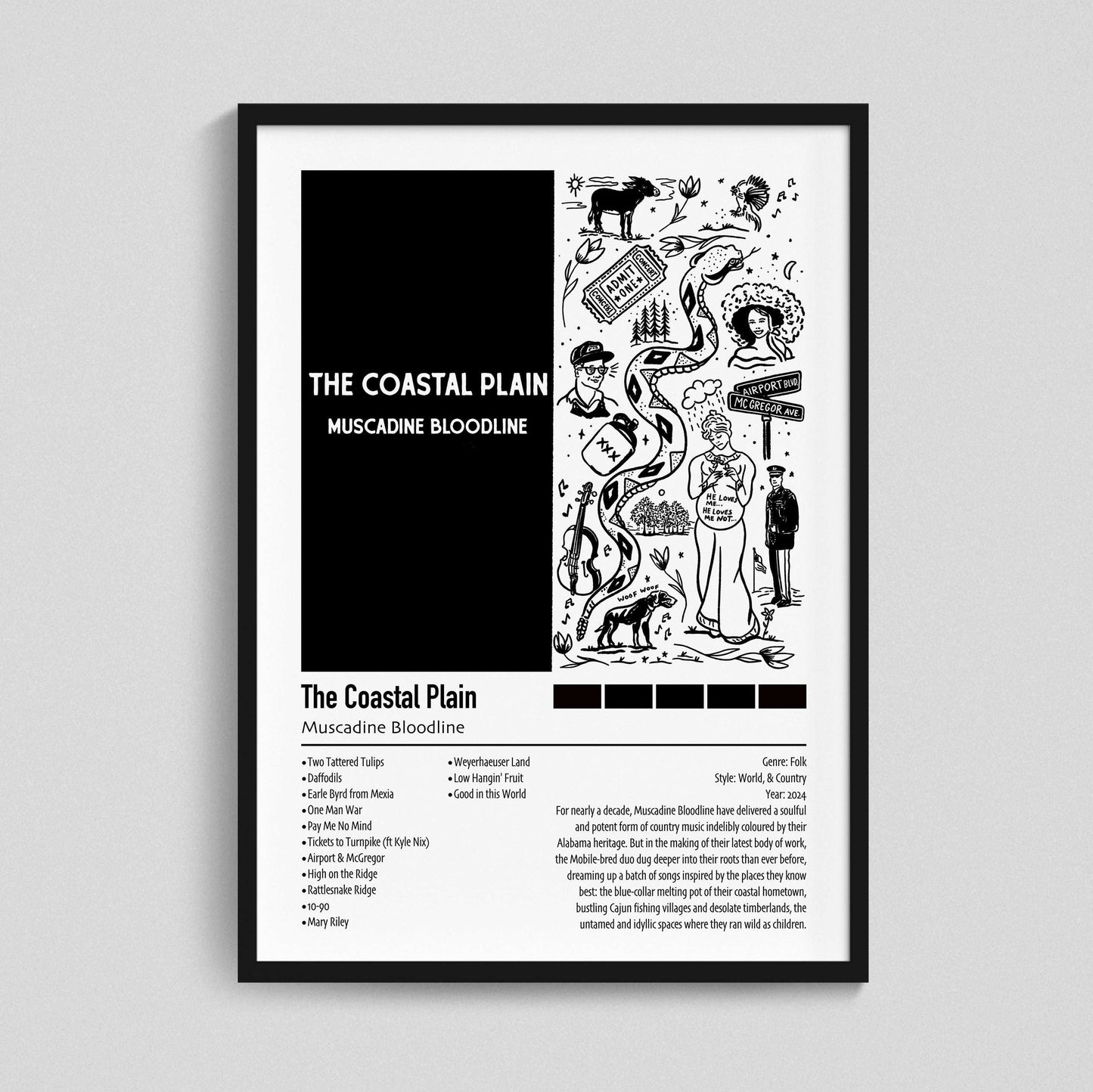 Muscadine Bloodline | The Coastal Plain | Custom Album Cover Poster Print