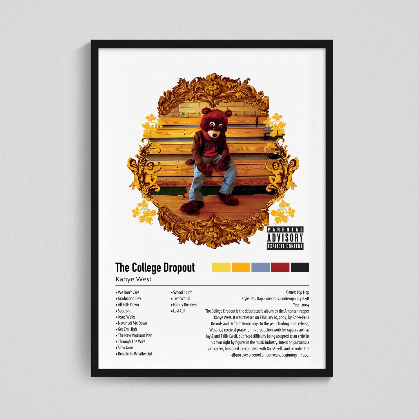 Kanye West | The College Dropout | Custom Album Cover Poster Print