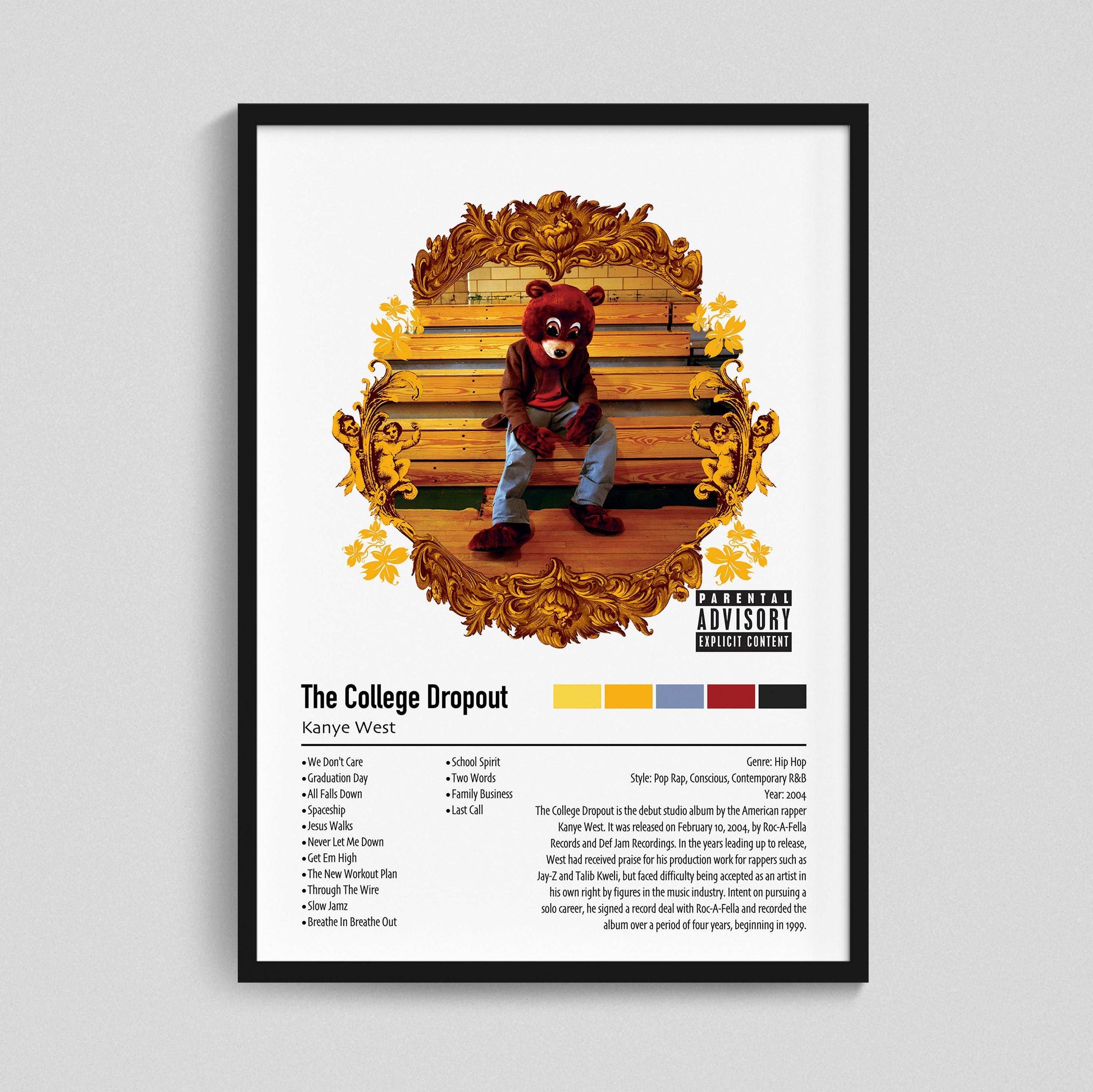 Kanye West | The College Dropout | Custom Album Cover Poster Print