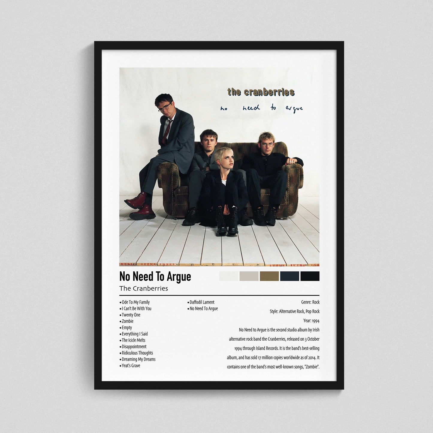 The Cranberries | No Need To Argue | Custom Album Cover Poster Print