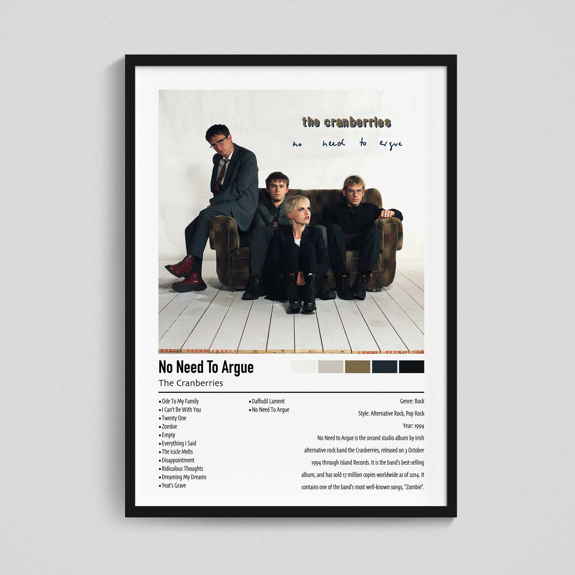 The Cranberries | No Need To Argue | Custom Album Cover Poster Print