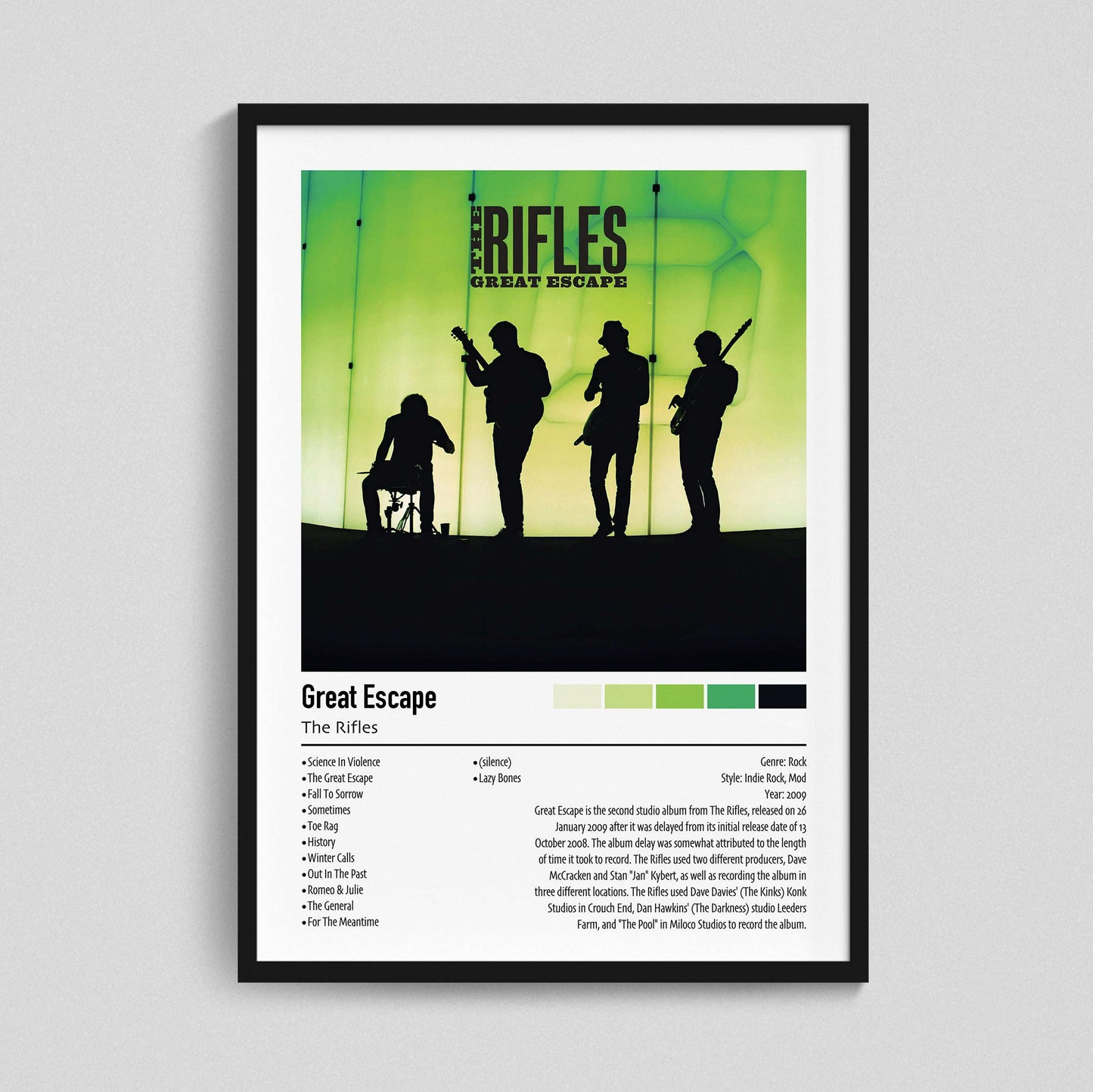 The Rifles | Great Escape | Custom Album Cover Poster Print