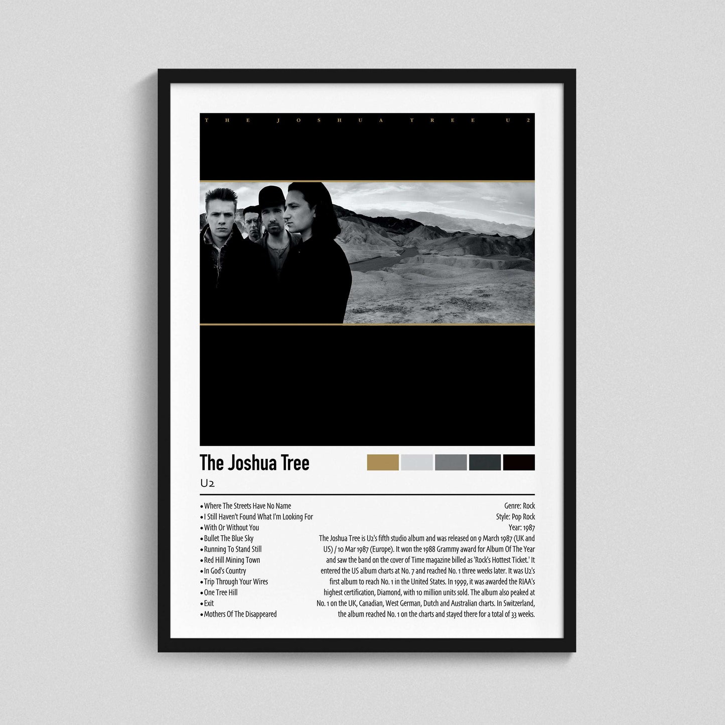 U2 | The Joshua Tree | Custom Album Cover Poster Print