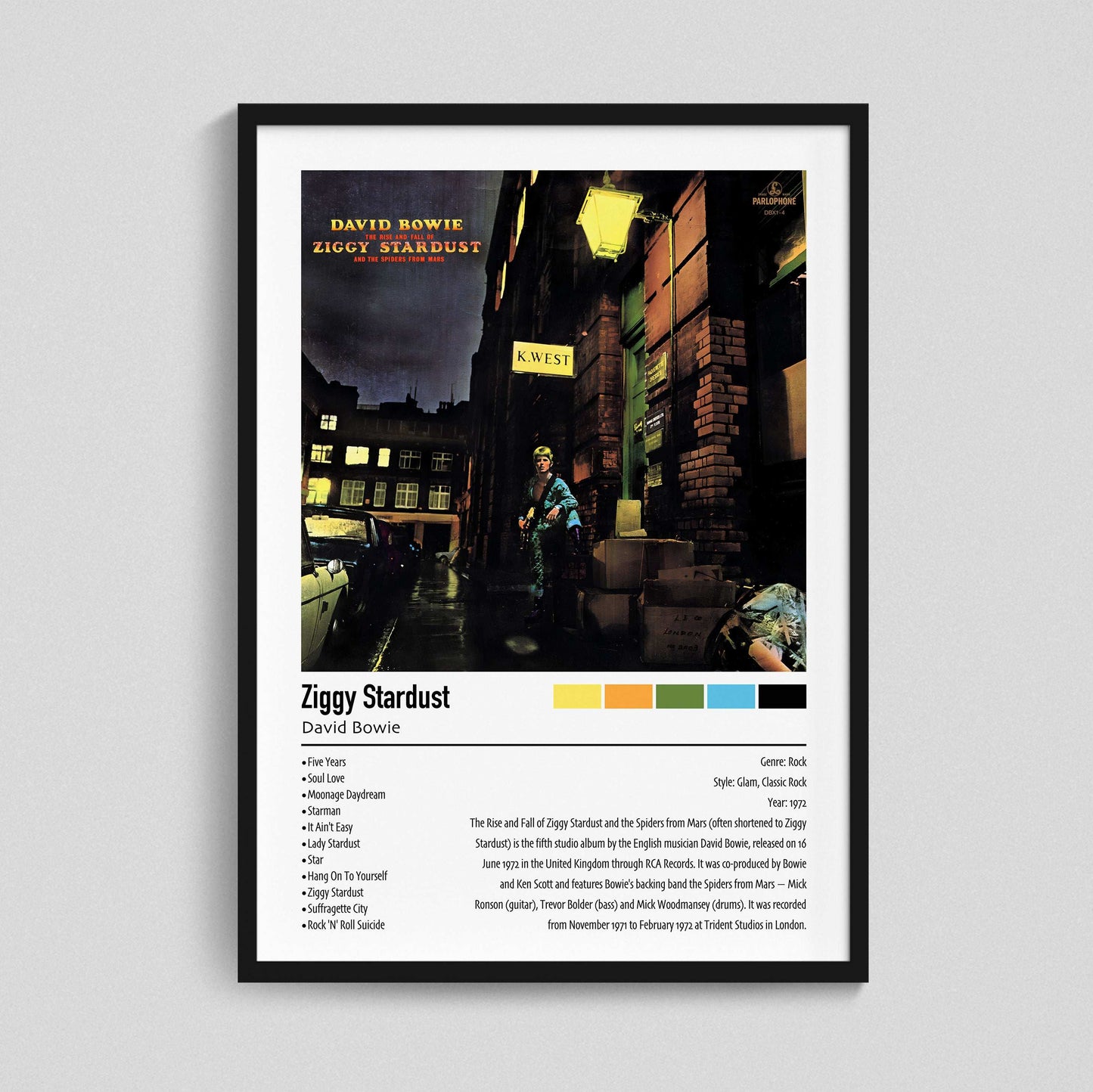 David Bowie | Ziggy Stardust | Custom Album Cover Poster Print