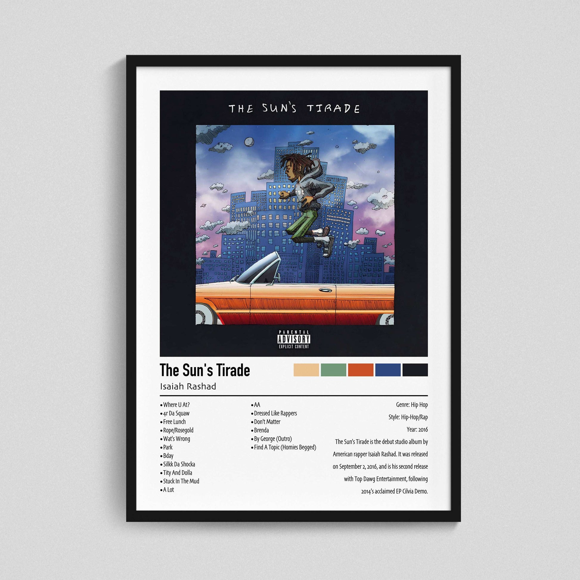 Isaiah Rashad | The Sun's Tirade | Custom Album Cover Poster Print