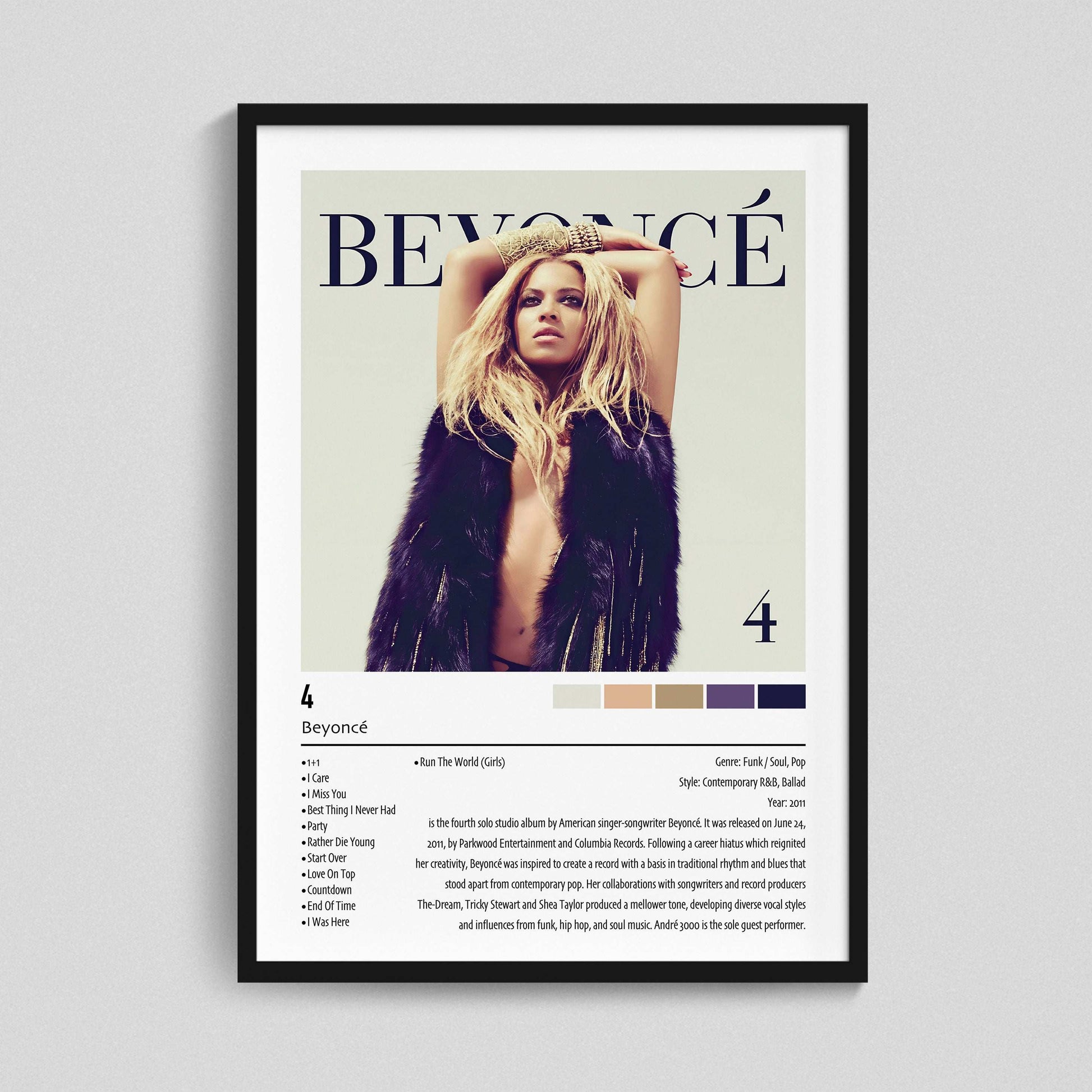 Beyoncé | 4 | Custom Album Cover Poster Print