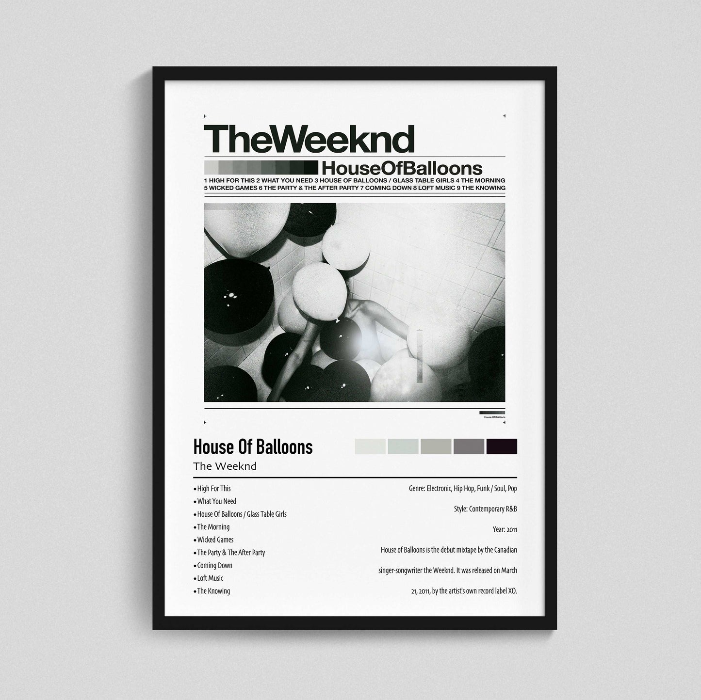 The Weeknd | House Of Balloons | Custom Album Cover Poster Print
