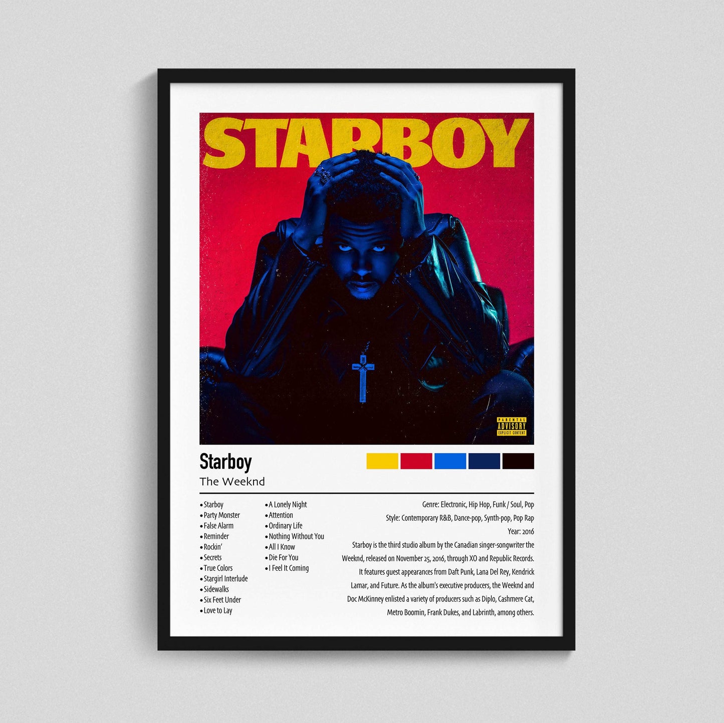 The Weeknd | Starboy | Custom Album Cover Poster Print