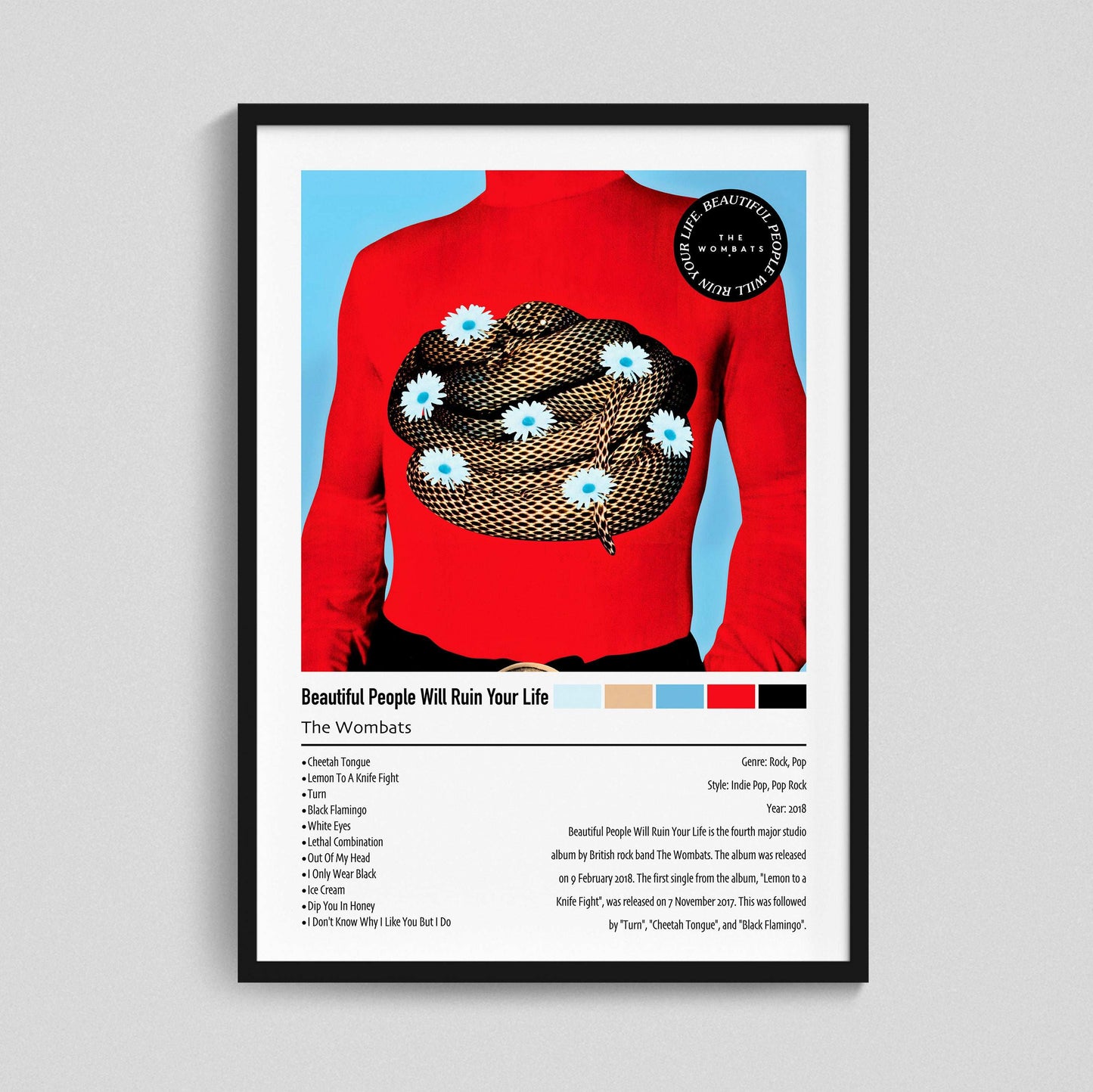 The Wombats | Beautiful People Will Ruin Your Life | Custom Album Cover Poster Print