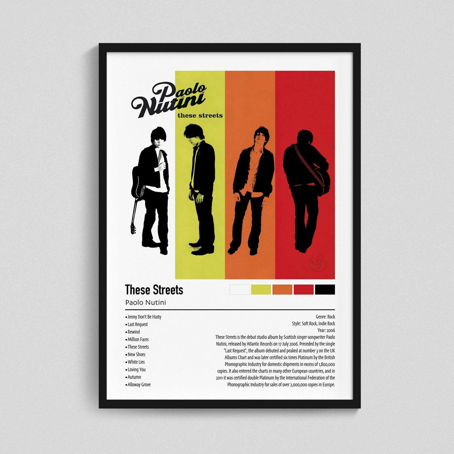 Paolo Nutini | These Streets | Custom Album Cover Poster Print