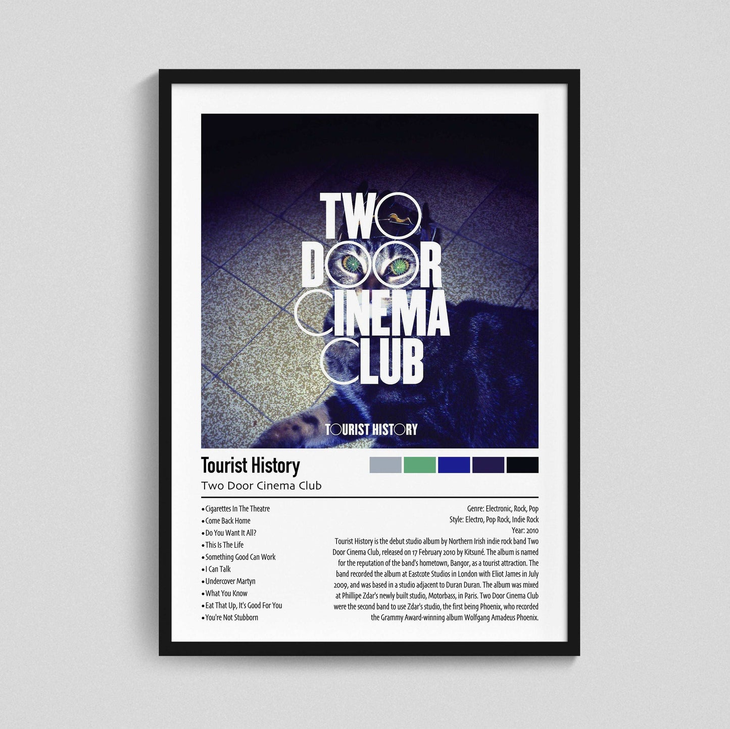 Two Door Cinema Club | Tourist History | Custom Album Cover Poster Print
