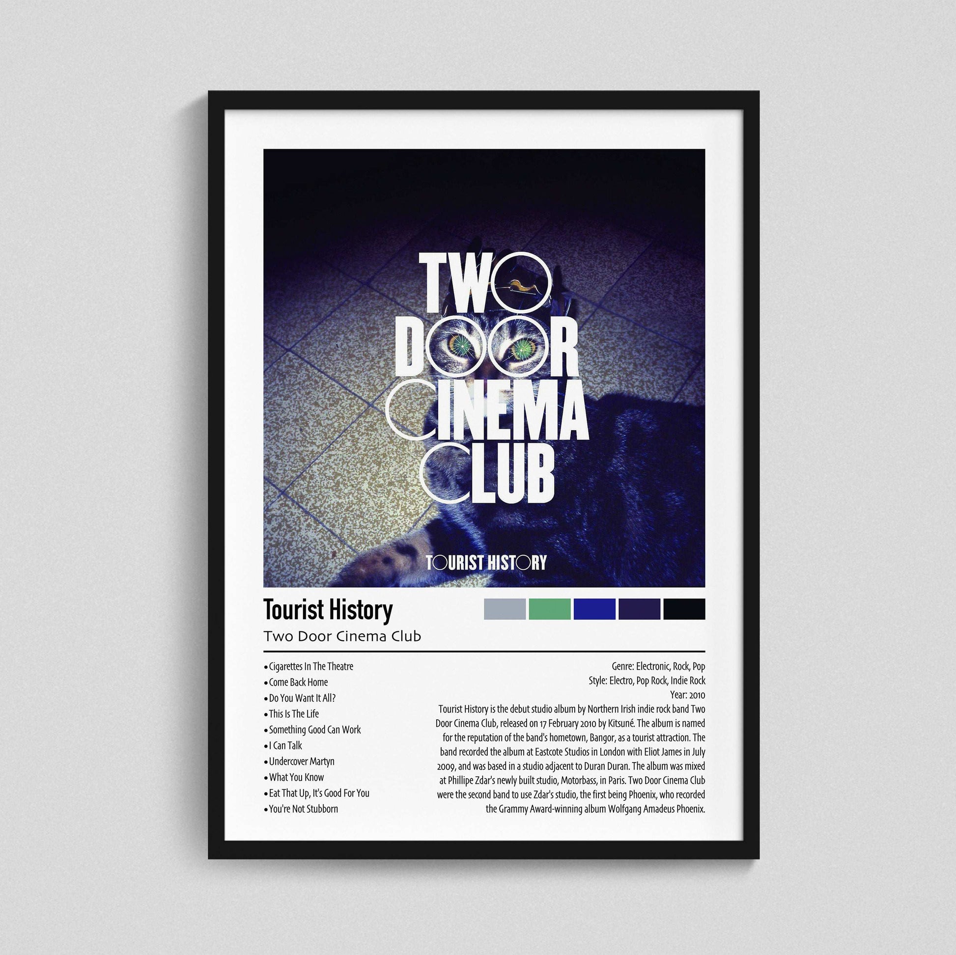 Two Door Cinema Club | Tourist History | Custom Album Cover Poster Print
