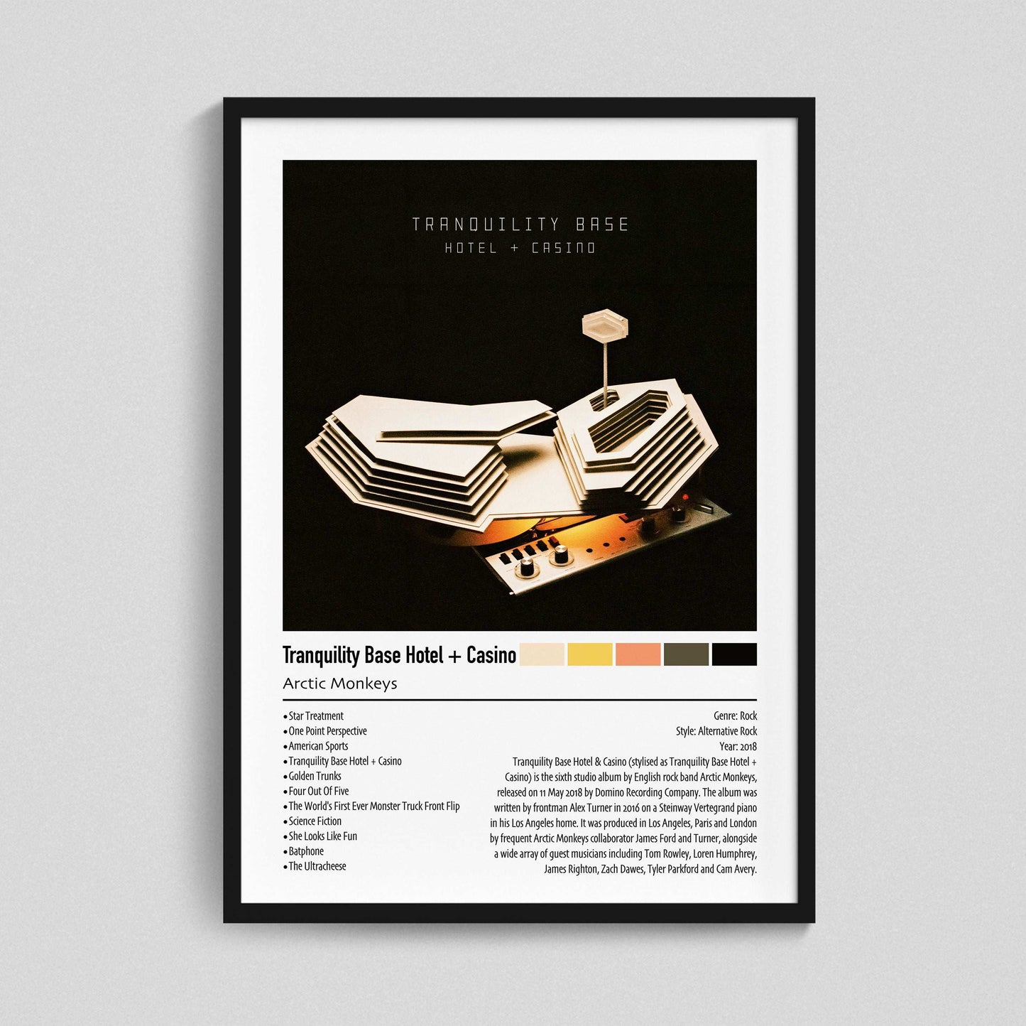 Arctic Monkeys | Tranquility Base Hotel + Casino | Custom Album Cover Poster Print