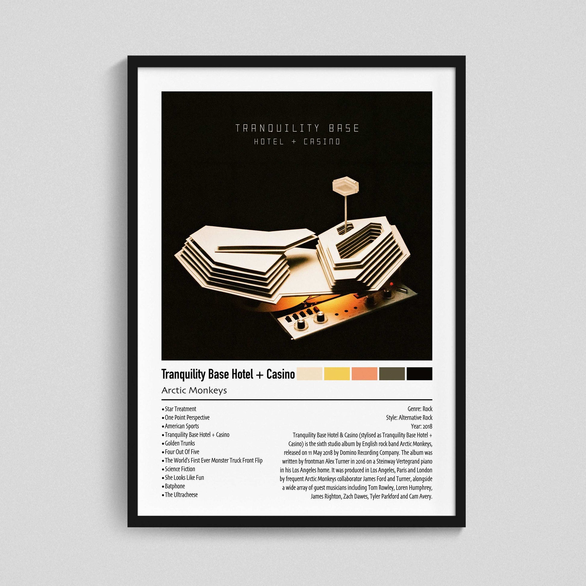 Arctic Monkeys | Tranquility Base Hotel + Casino | Custom Album Cover Poster Print