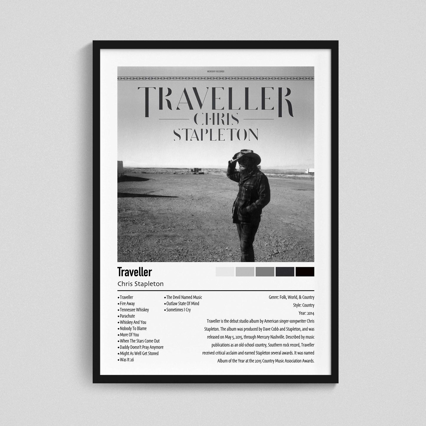 Chris Stapleton | Traveller | Custom Album Cover Poster Print