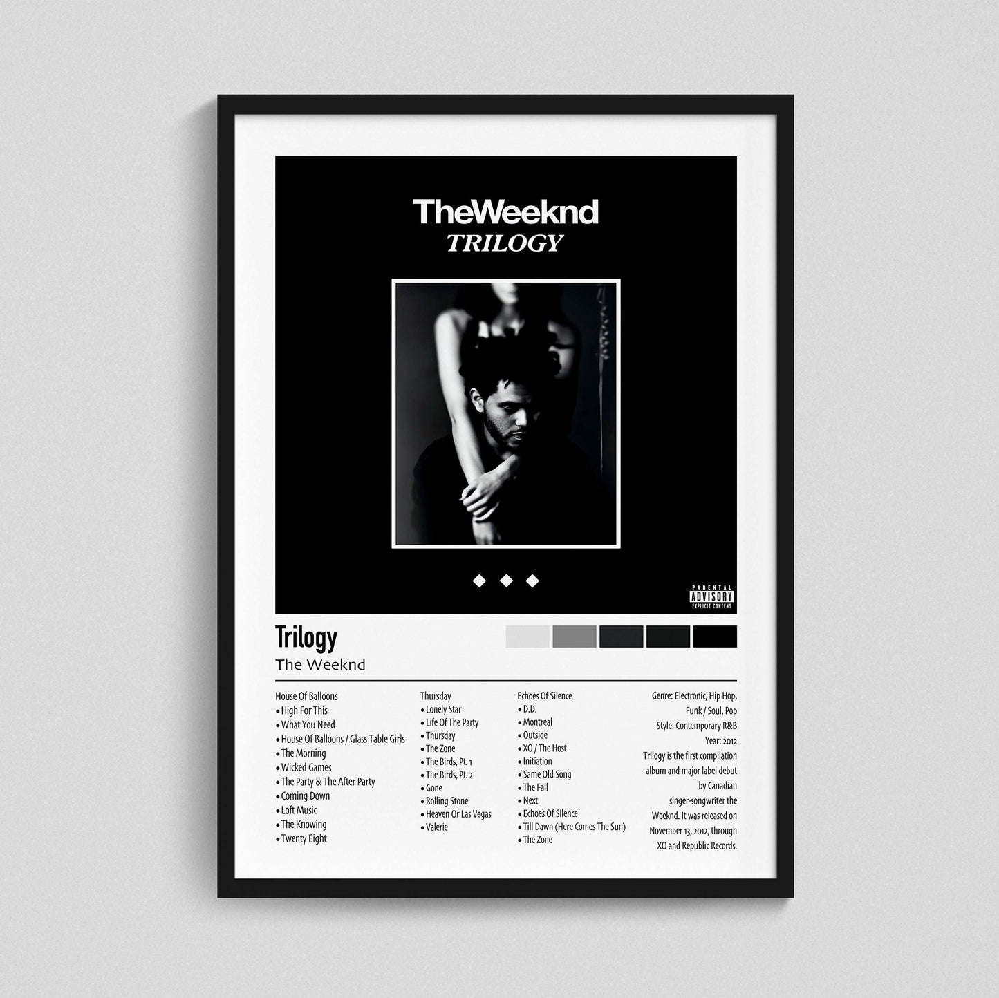 The Weeknd | Trilogy | Custom Album Cover Poster Print