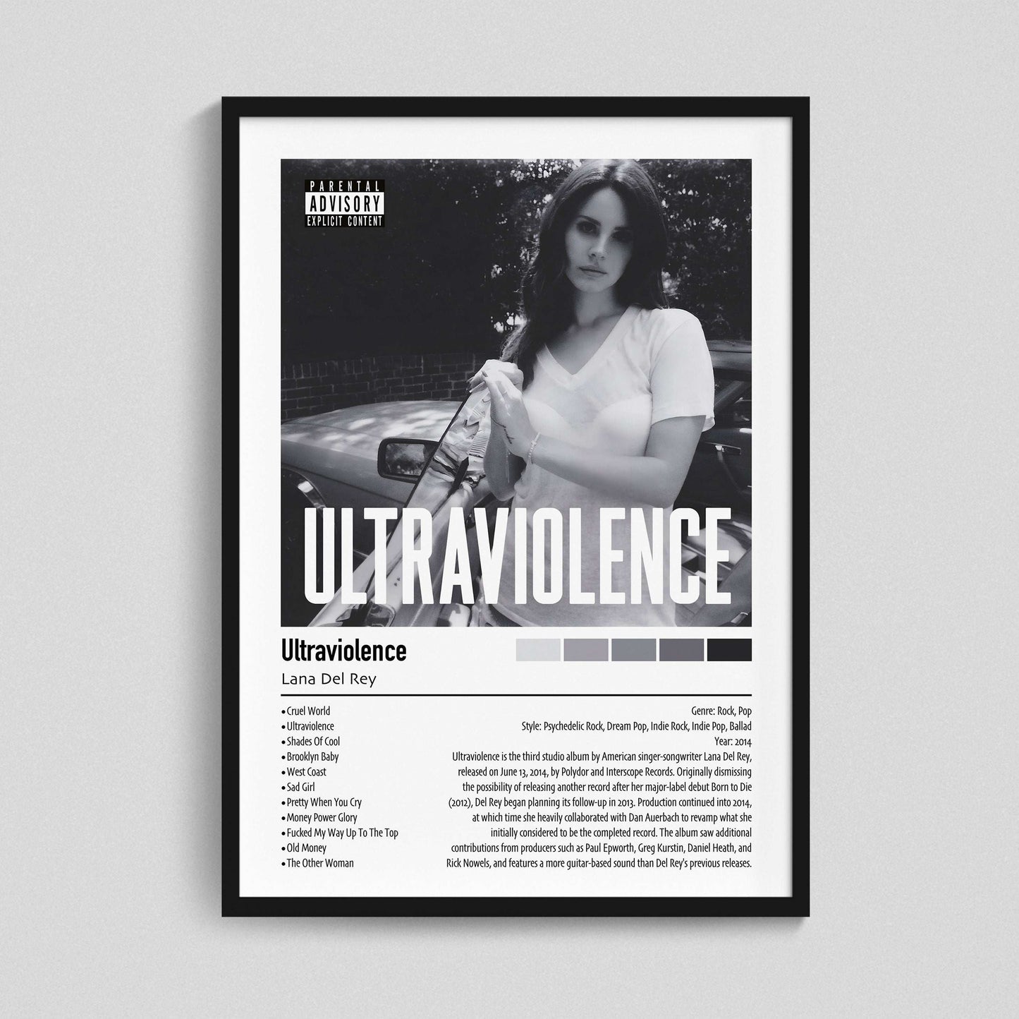 Lana Del Rey | Ultraviolence | Custom Album Cover Poster Print
