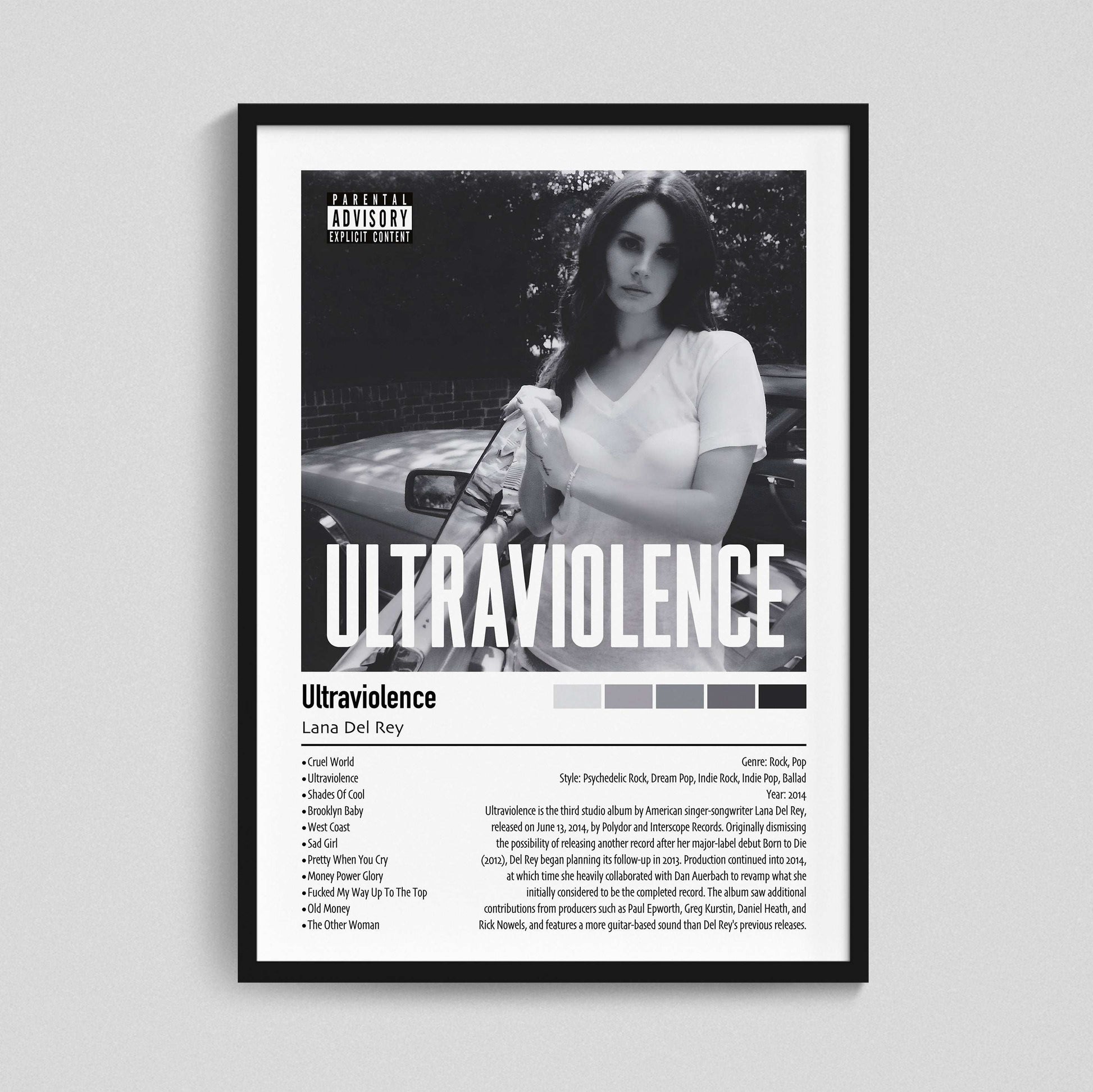 Lana Del Rey | Ultraviolence | Custom Album Cover Poster Print