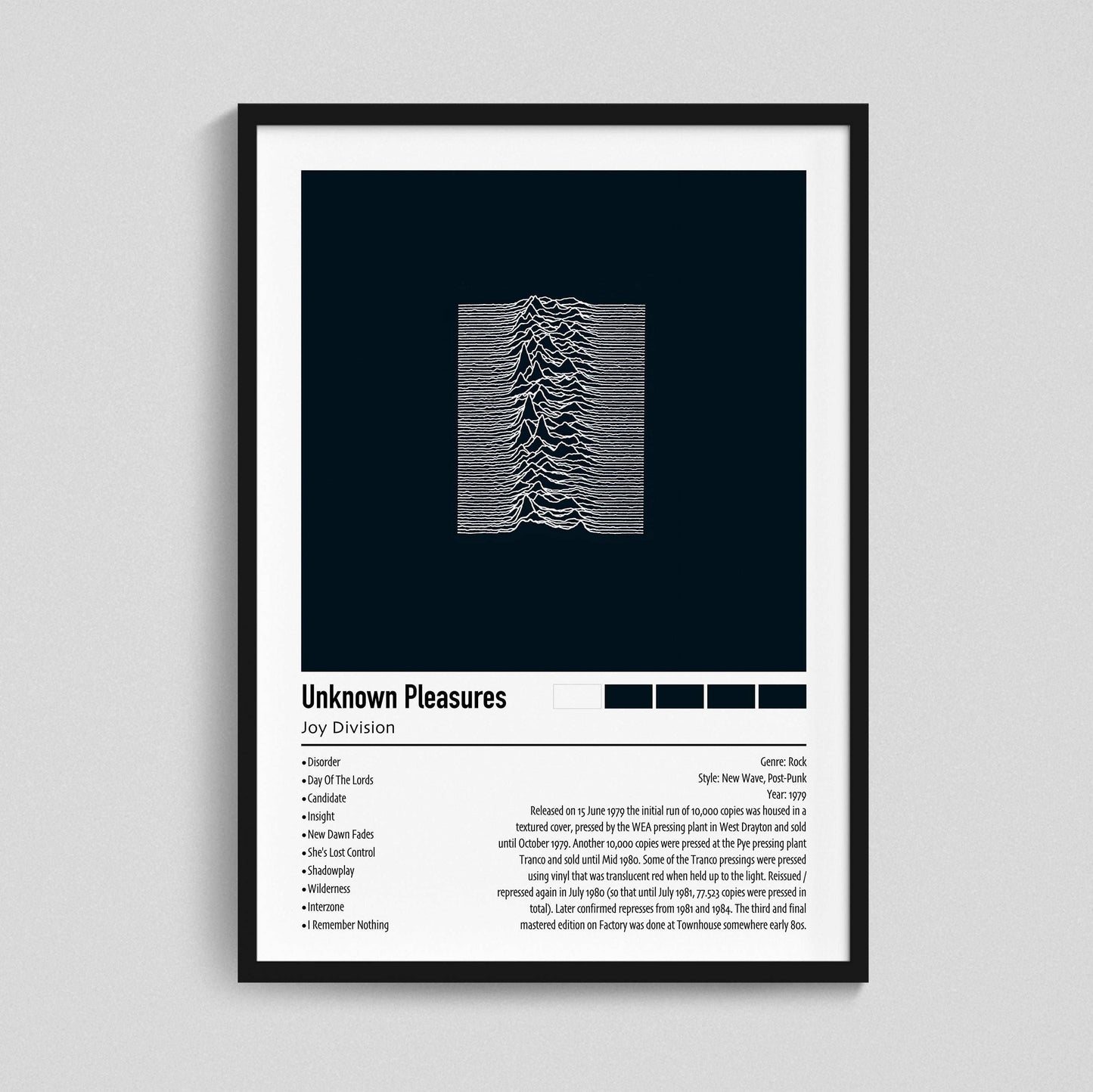 Joy Division | Unknown Pleasures | Custom Album Cover Poster Print
