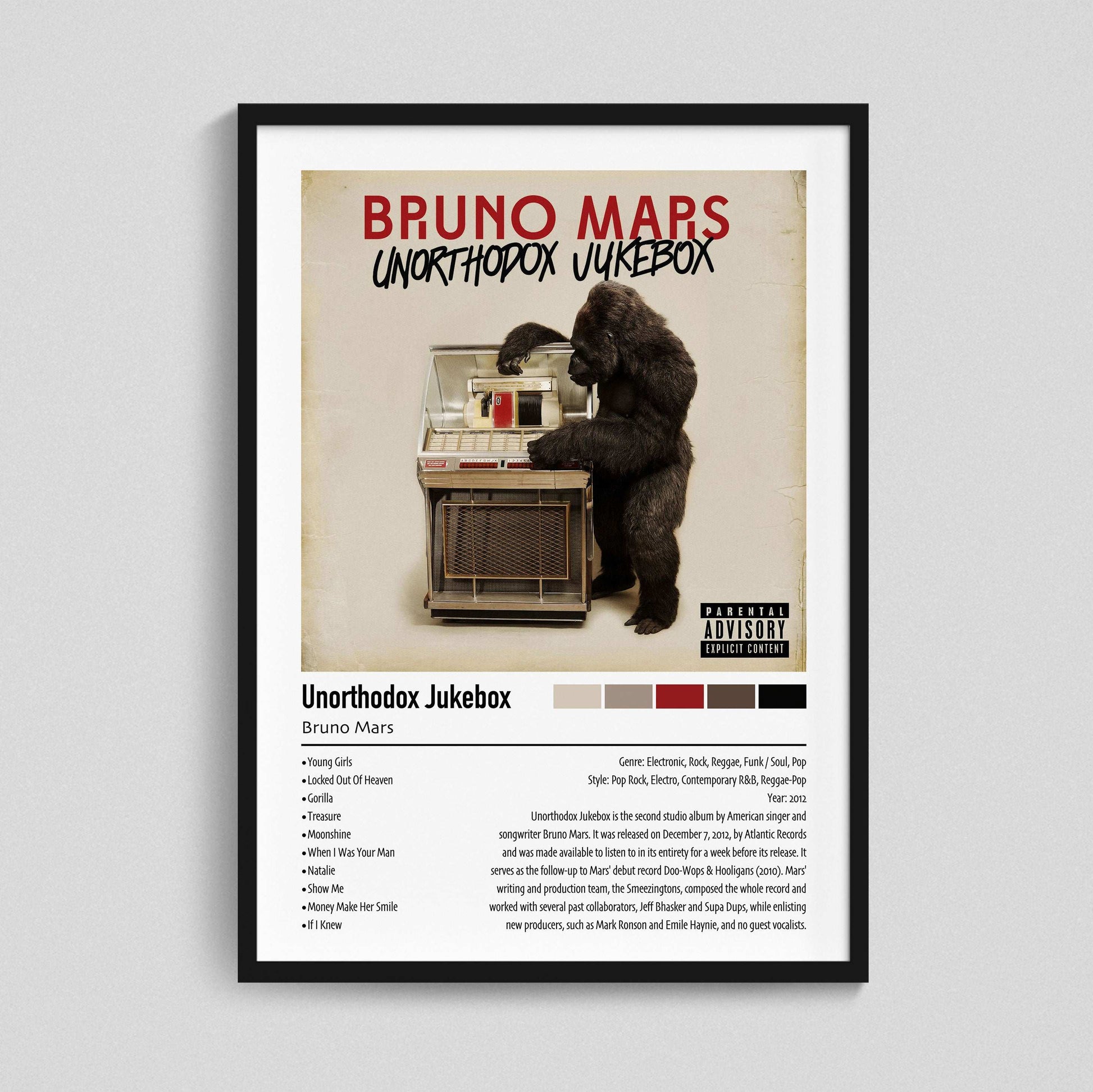 Bruno Mars | Unorthodox Jukebox | Custom Album Cover Poster Print