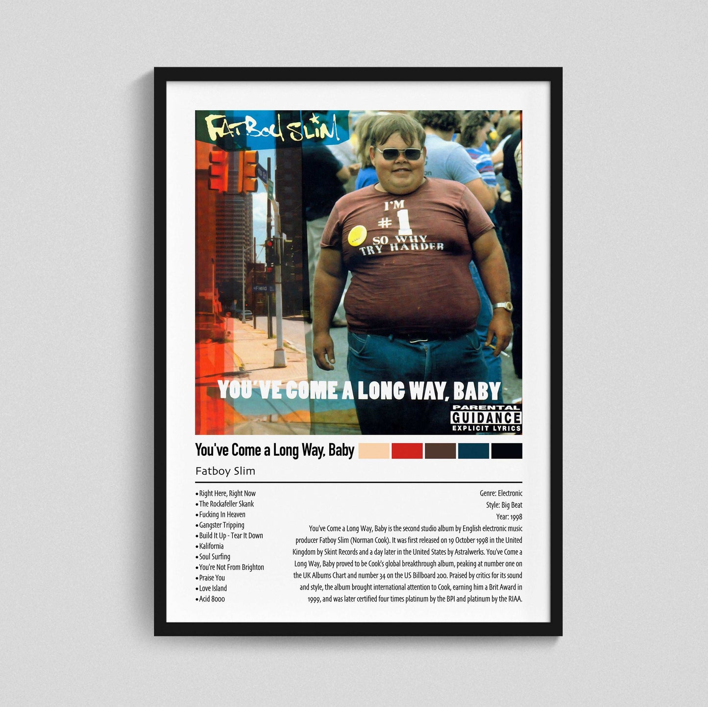 Fatboy Slim | You've Come a Long Way Baby | Custom Album Cover Poster Print